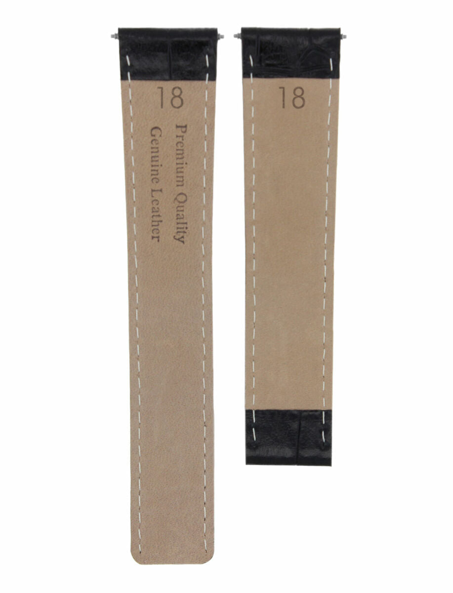 18/16MM LEATHER WATCH BAND STRAP FOR CARTIER TANK QUARTZ FRANCAISE BLACK OS