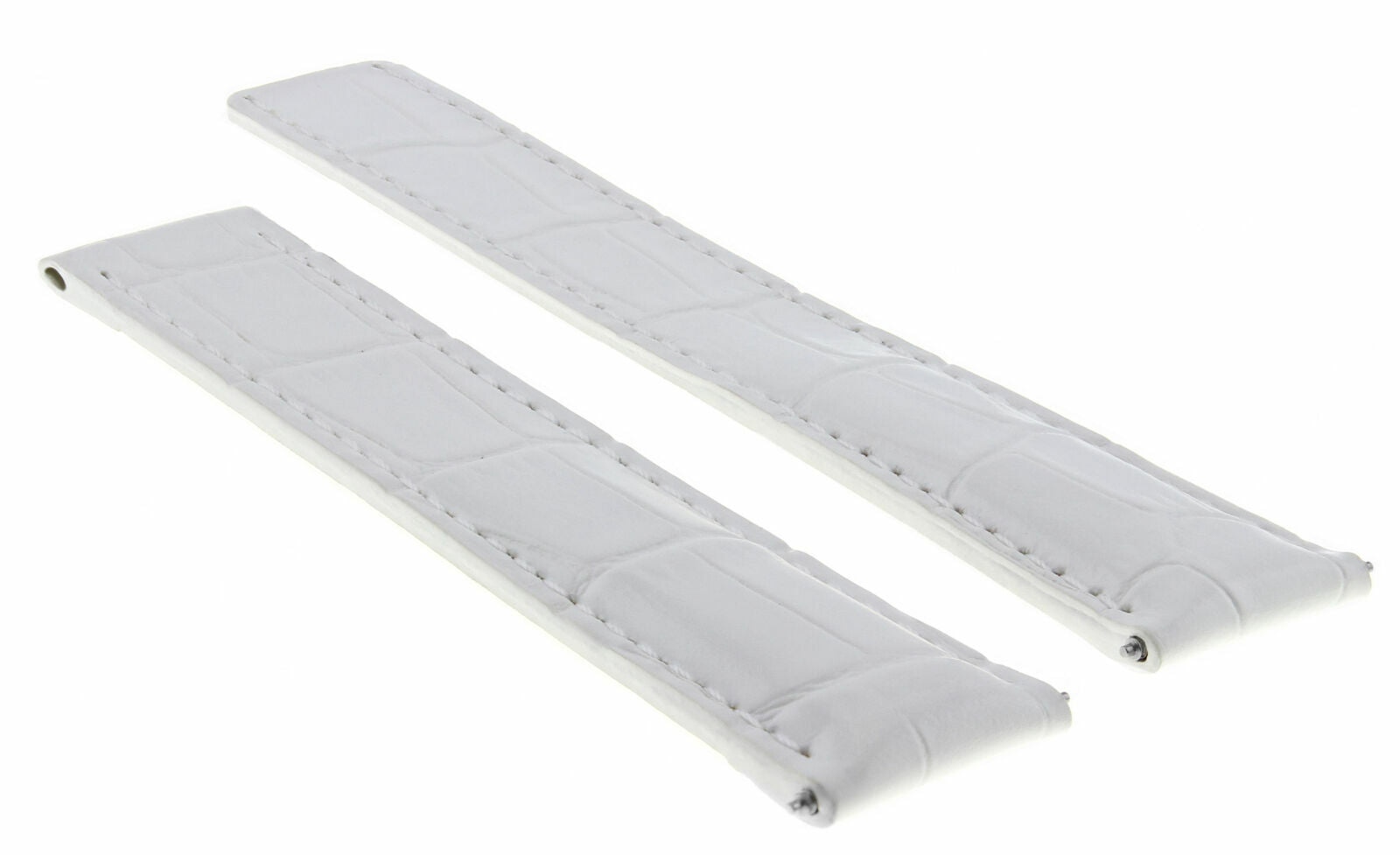 18MM LEATHER WATCH STRAP BAND FOR CARTIER TANK FRANCAISE DEPLOYMENT CLASP WHITE