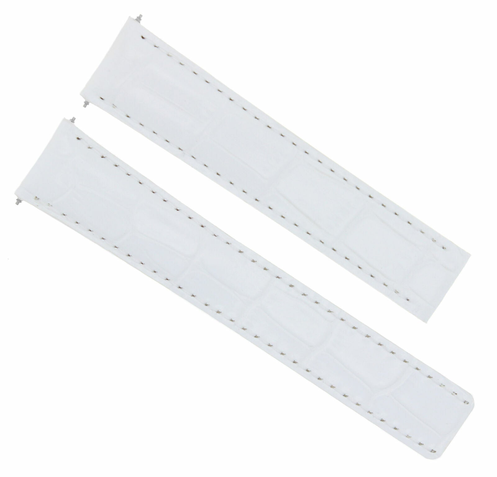 18MM LEATHER WATCH STRAP BAND FOR CARTIER TANK FRANCAISE DEPLOYMENT CLASP WHITE