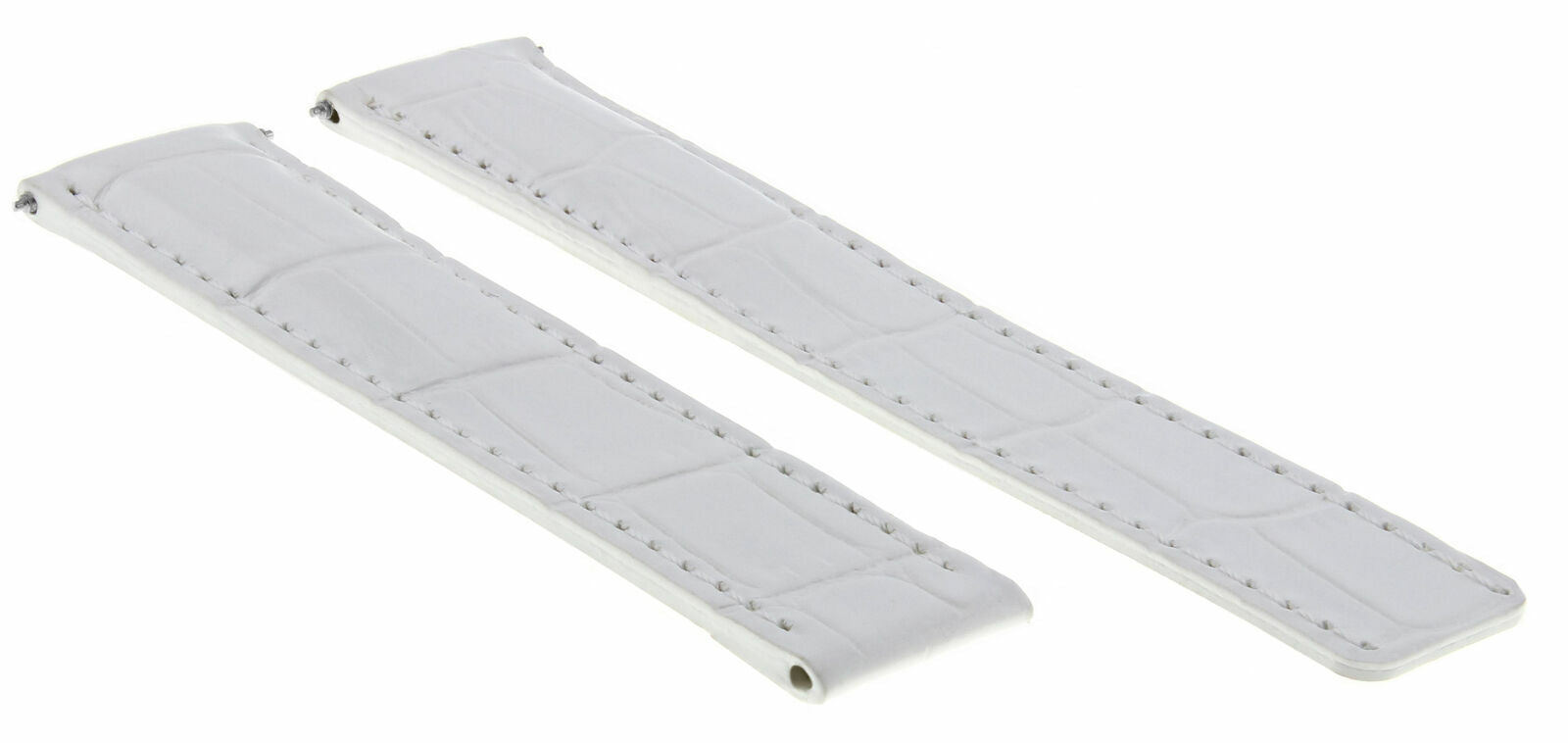 18MM LEATHER STRAP BAND FOR BREITLING PILOT COLT DEPLOYMENT CLASP BRACELET WHITE