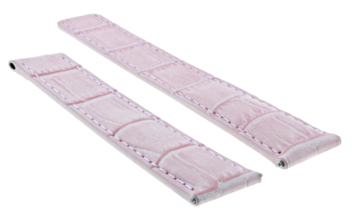 LEATHER STRAP BAND FOR BREITLING COLT DEPLOYMENT CLASP BRACELET 20/18MM PINK