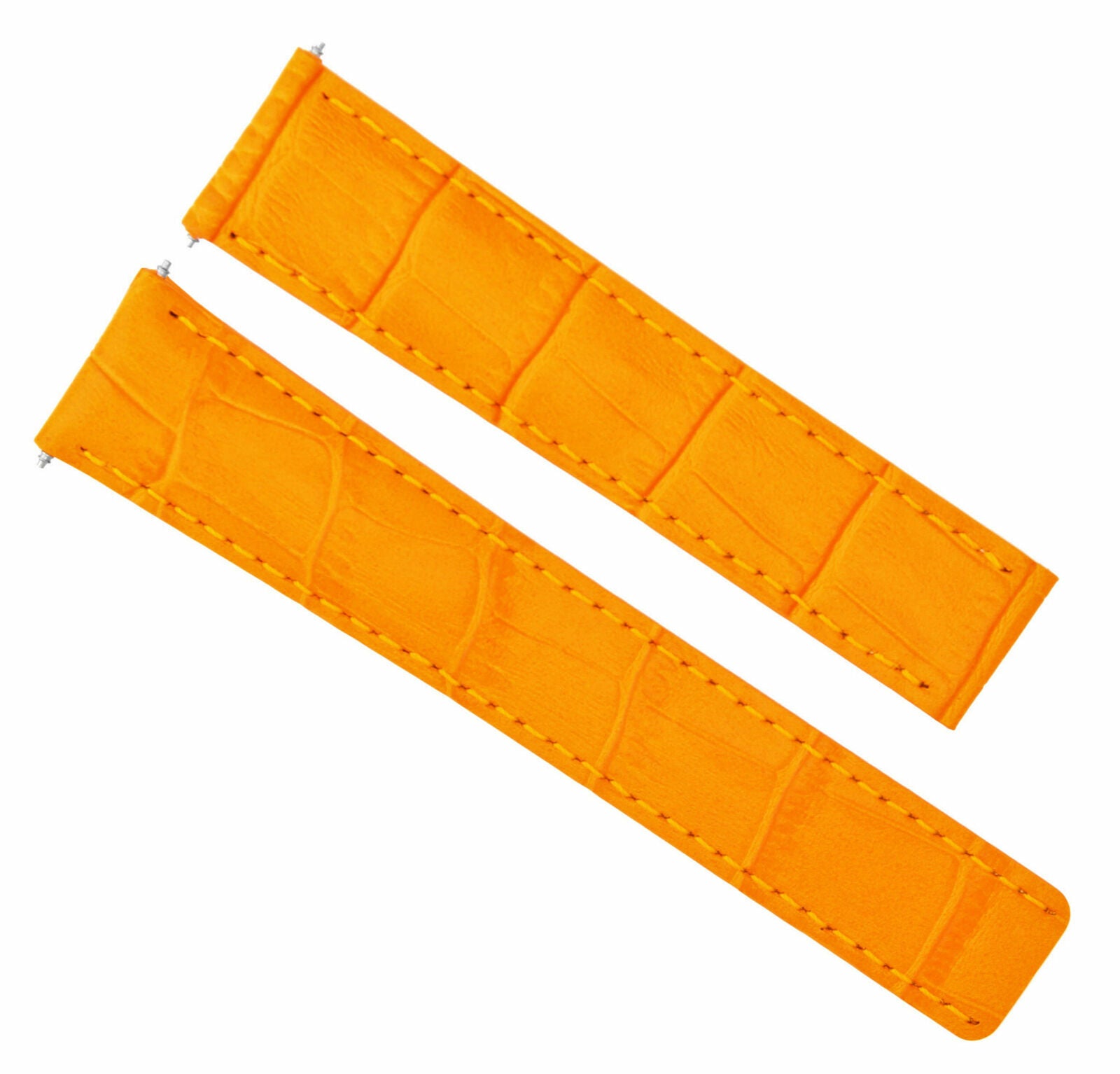 20MM LEATHER STRAP BAND BRACELET FOR BREITLING DEPLOYMENT CLASP 20/18 ORANGE