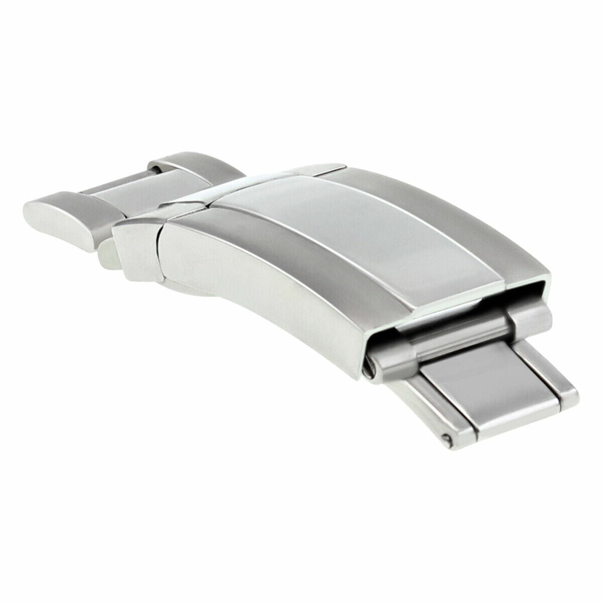 LOCK CLASP BUCKLE FOR ROLEX OYSTER WATCH BAND SHINY CENTER MATTE 3 SIDE STEEL
