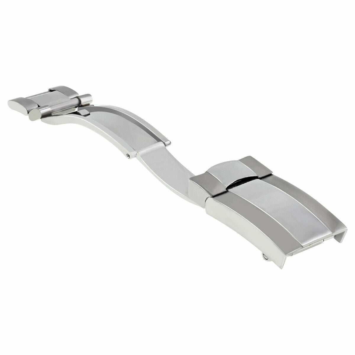 LOCK CLASP BUCKLE FOR ROLEX OYSTER WATCH BAND SHINY CENTER MATTE 3 SIDE STEEL