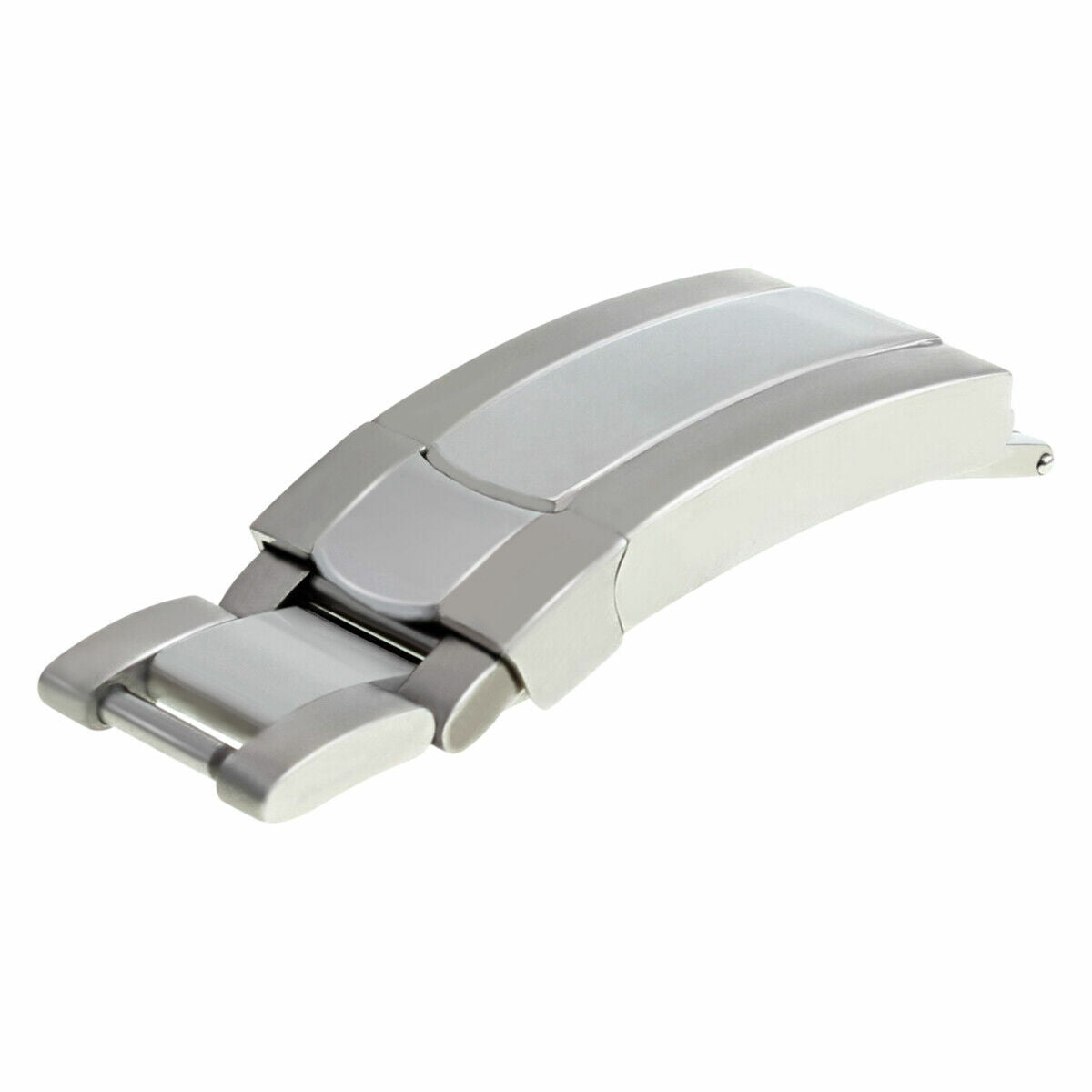 LOCK CLASP BUCKLE FOR ROLEX OYSTER WATCH BAND SHINY CENTER MATTE 3 SIDE STEEL