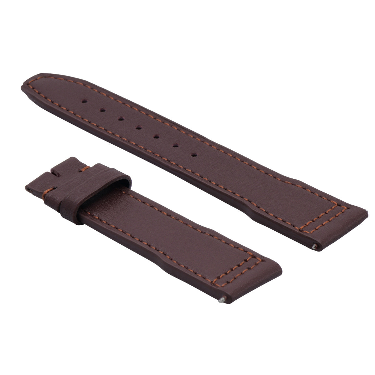 22MM CALF LEATHER STRAP BAND CLASP FOR IWC WATCH PILOT PORTUGUESE WATCH BROWN