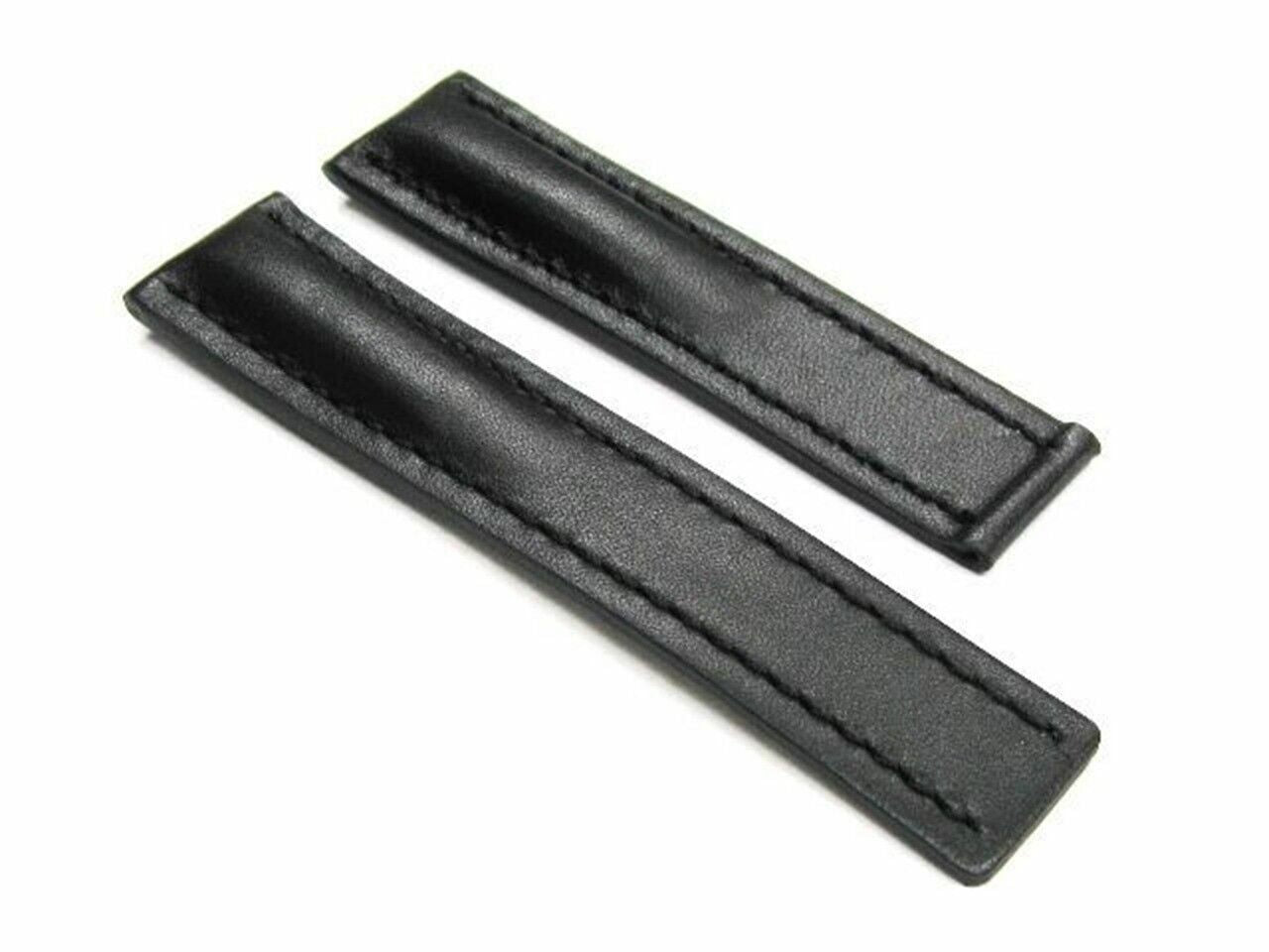24/20MM LEATHER WATCH BAND STRAP SMOOTH FOR TAG HEUER CARRERA WATCH CLASP BLACK