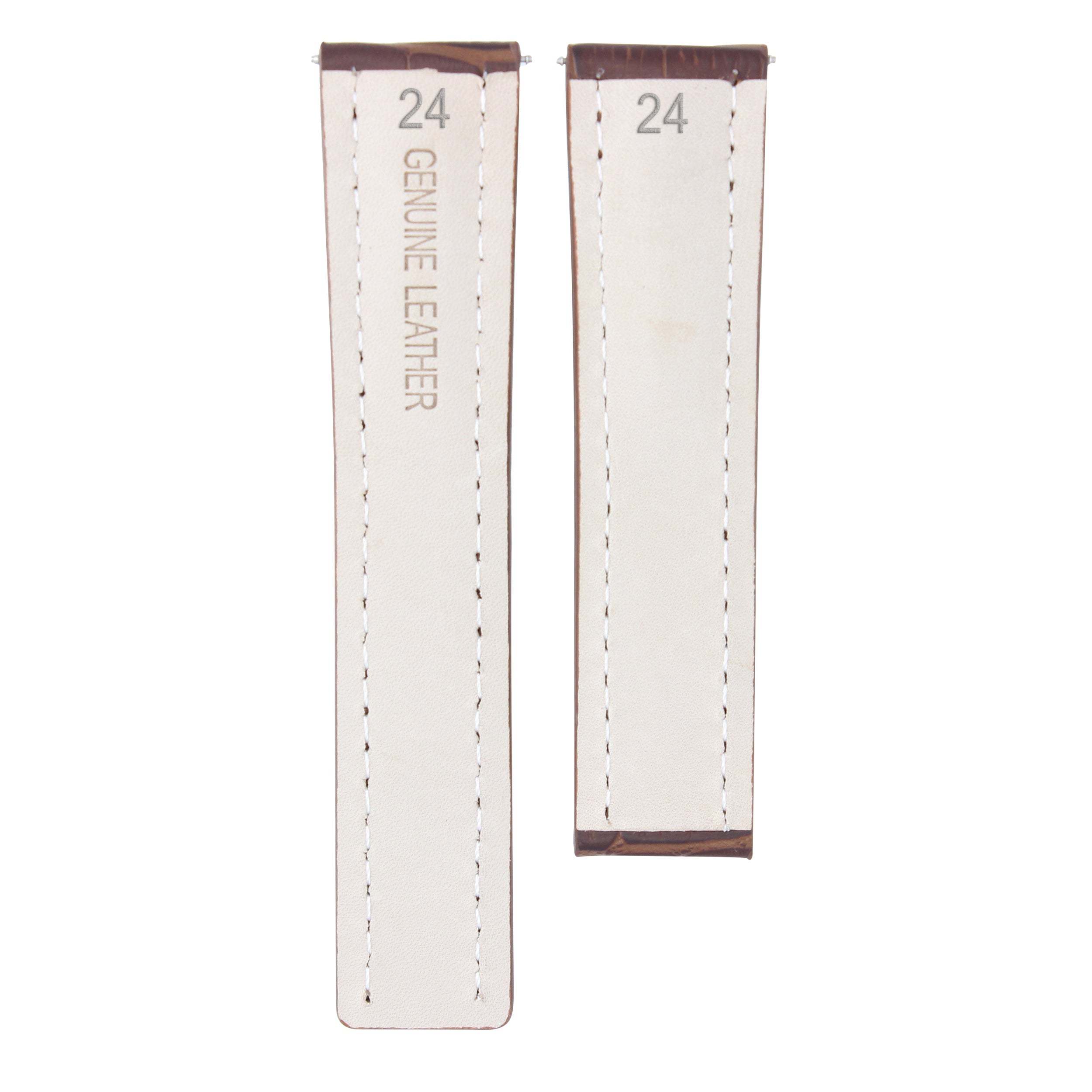 24/20MM LEATHER BAND STRAP DEPLOYMENT CLASP FOR TAG HEUER CARRERA WATCH BROWN WS