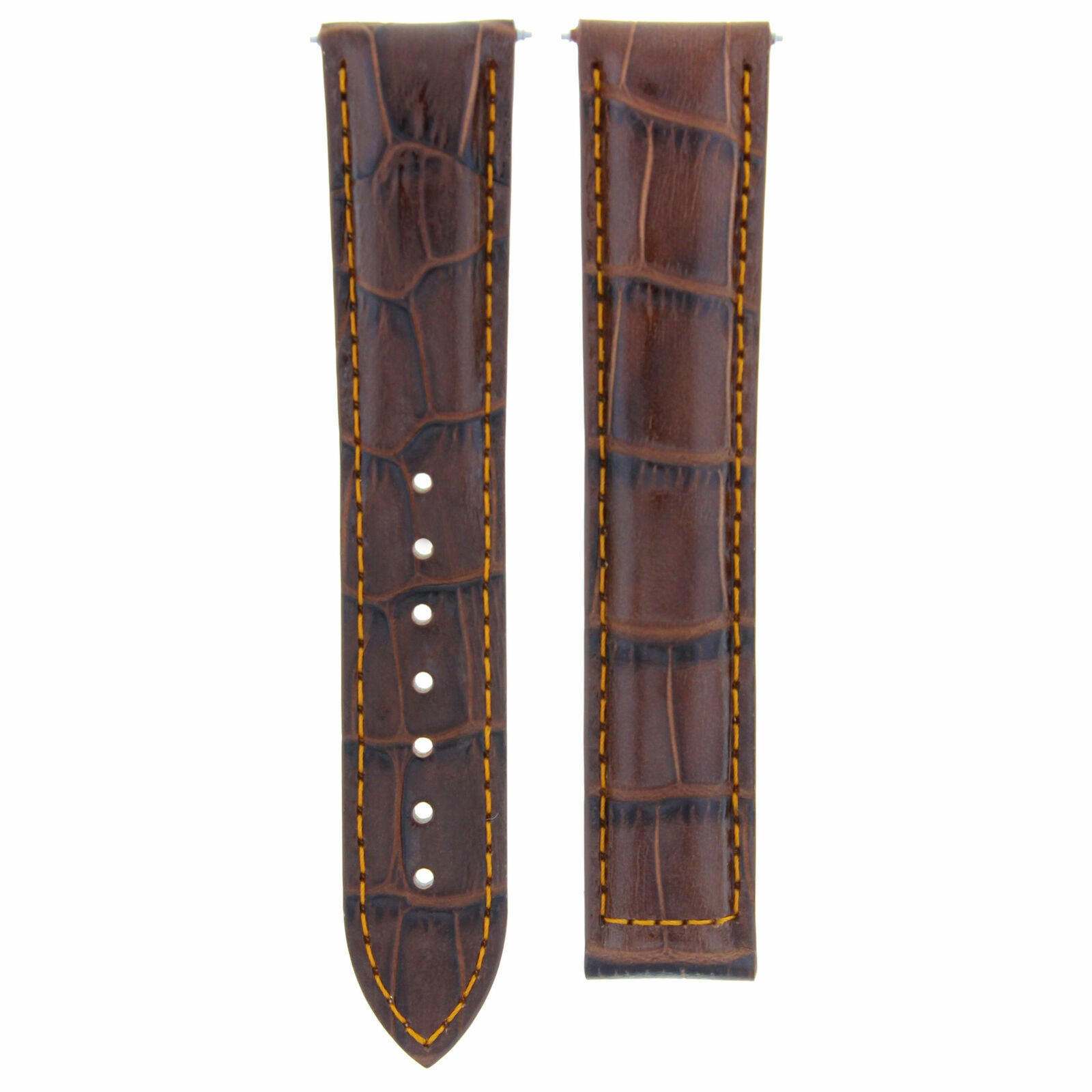 LEATHER BAND STRAP FOR 22/18 TAG HEUER TARGA FLORIO DEPLOYMENT CLASP L/BROWN