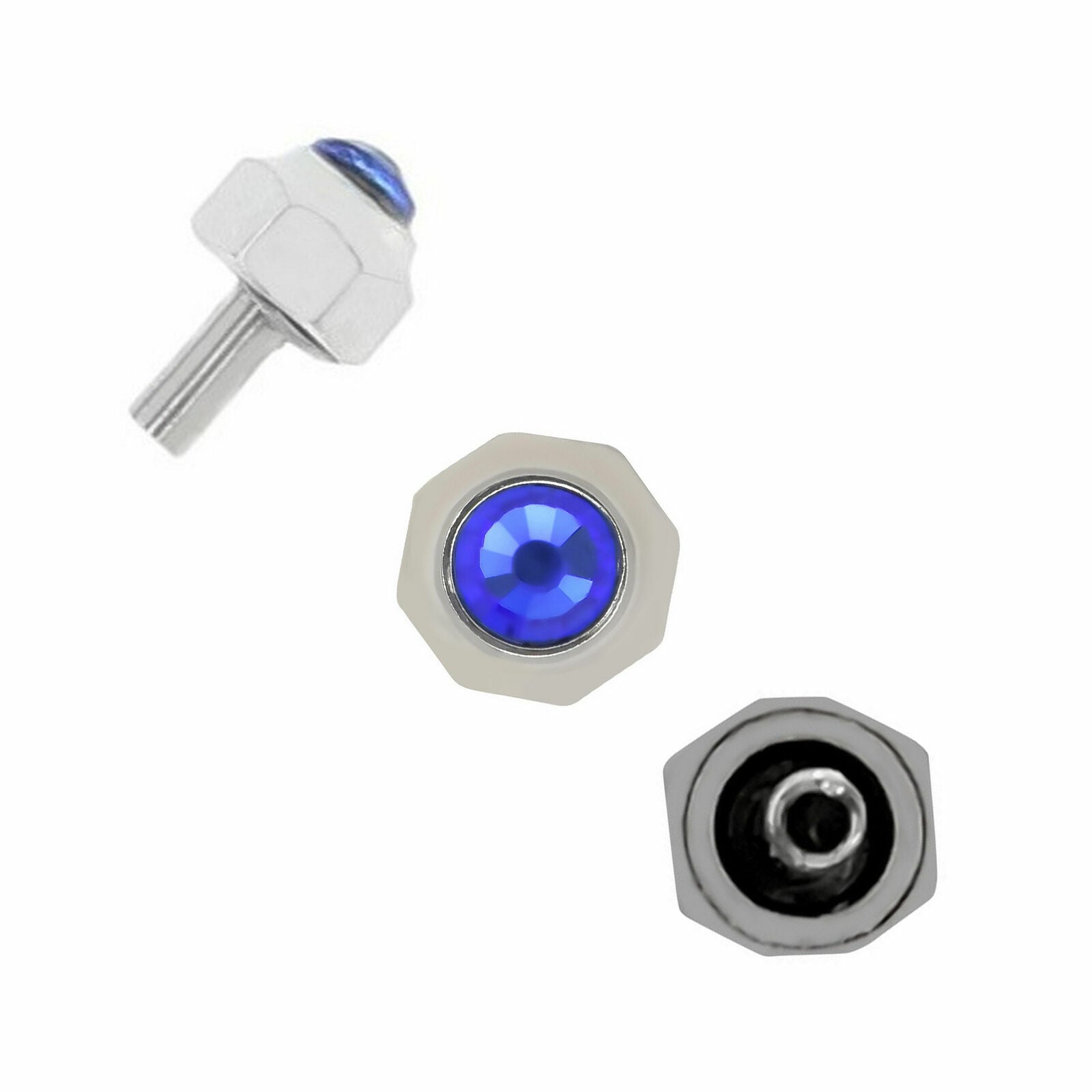 3 WATCH CROWN FOR FIT CARTIER SANTOS TANK FRANCAISE 3.50MM STEEL BLUE WATCH