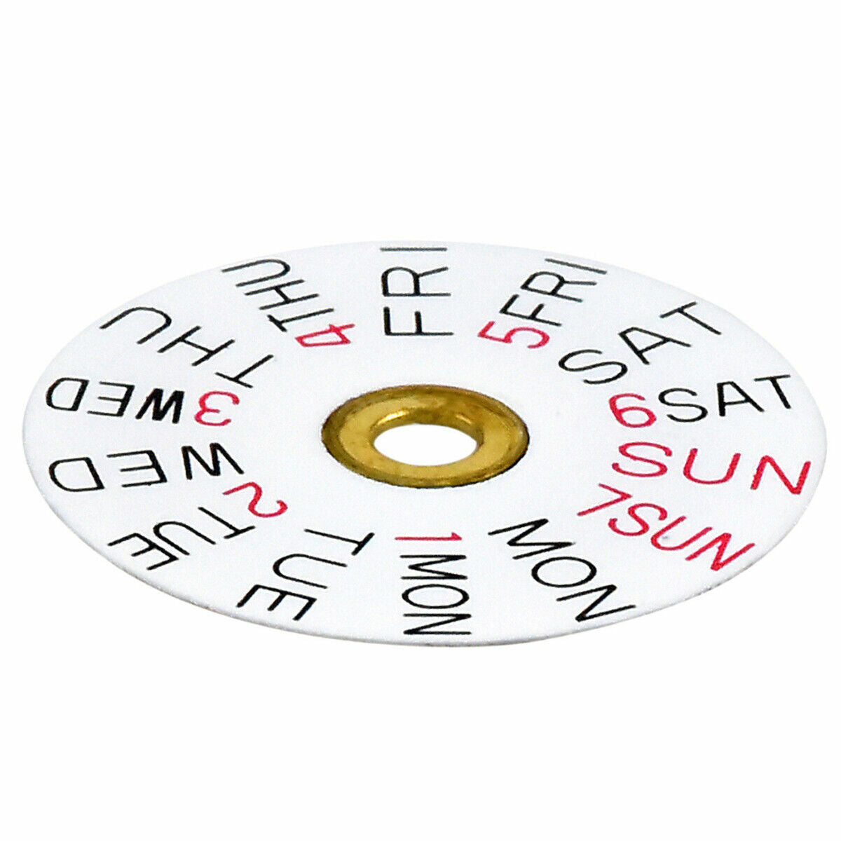 DAY DISC FOR SWISS MOVEMENT ETA 2836-2 2846 2878 WATCH WHITE/RED @ 3 O'CLOCK