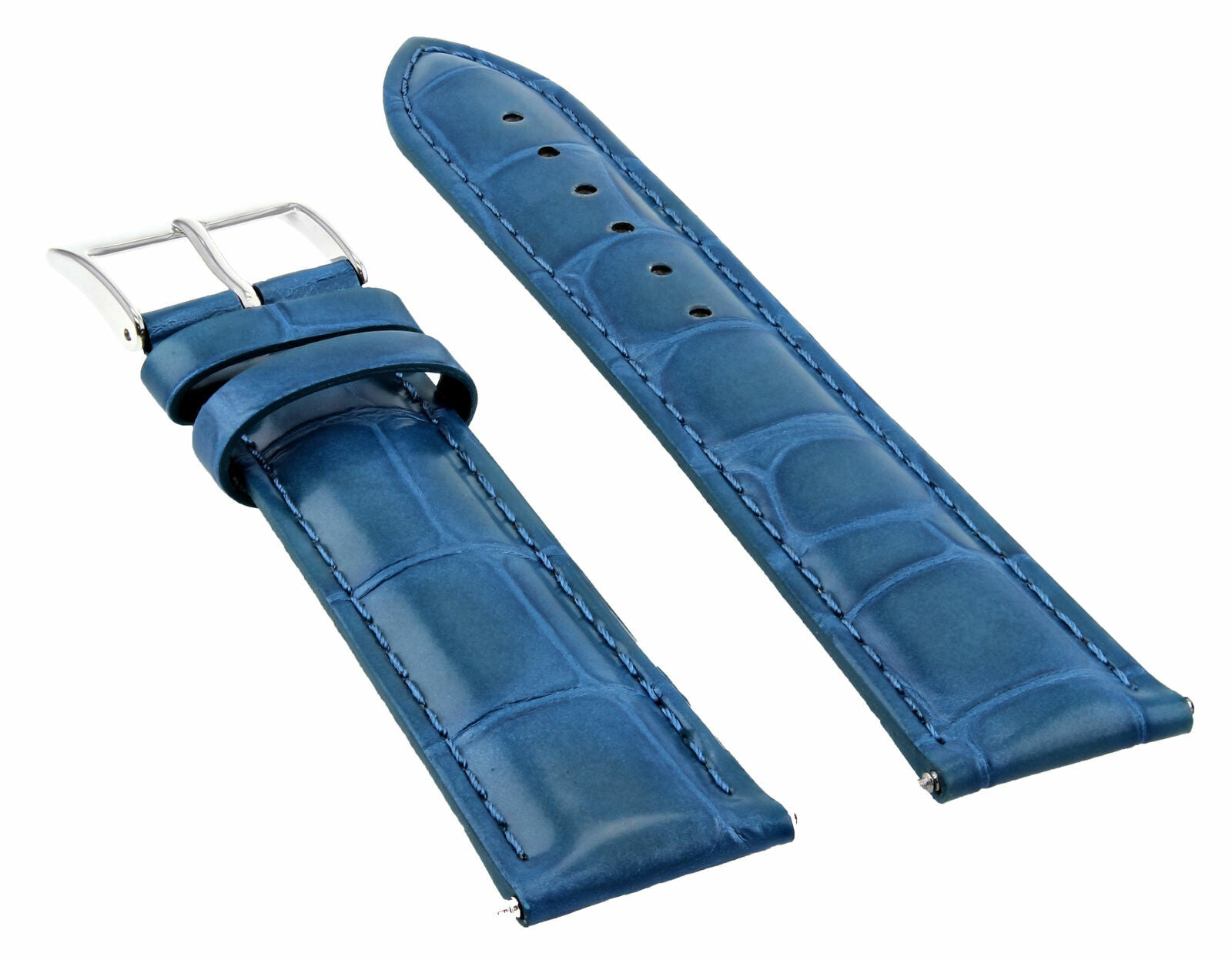 19MM LEATHER WATCH BAND STRAP FOR BAUME MERCIER CAPELAND WATCH LIGHT BLUE