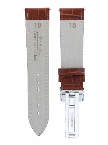 18MM LEATHER WATCH BAND STRAP FOR TUDOR PRINCE DEPLOYMENT CLASP LIGHT BROWN