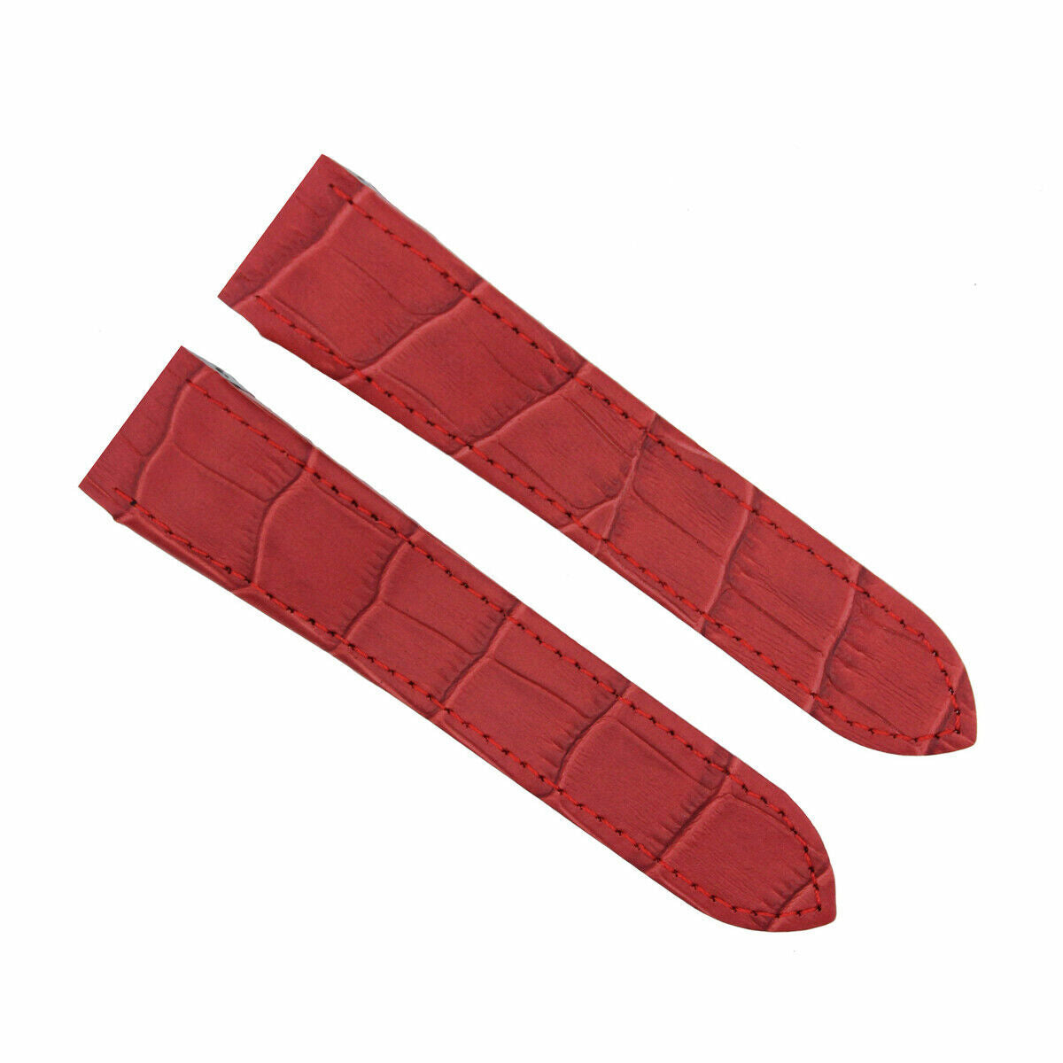 24.5MM LEATHER STRAP BAND ALLIGATOR GRAIN FOR CARTIER SANTOS 100 CHRONOGRAPH RED