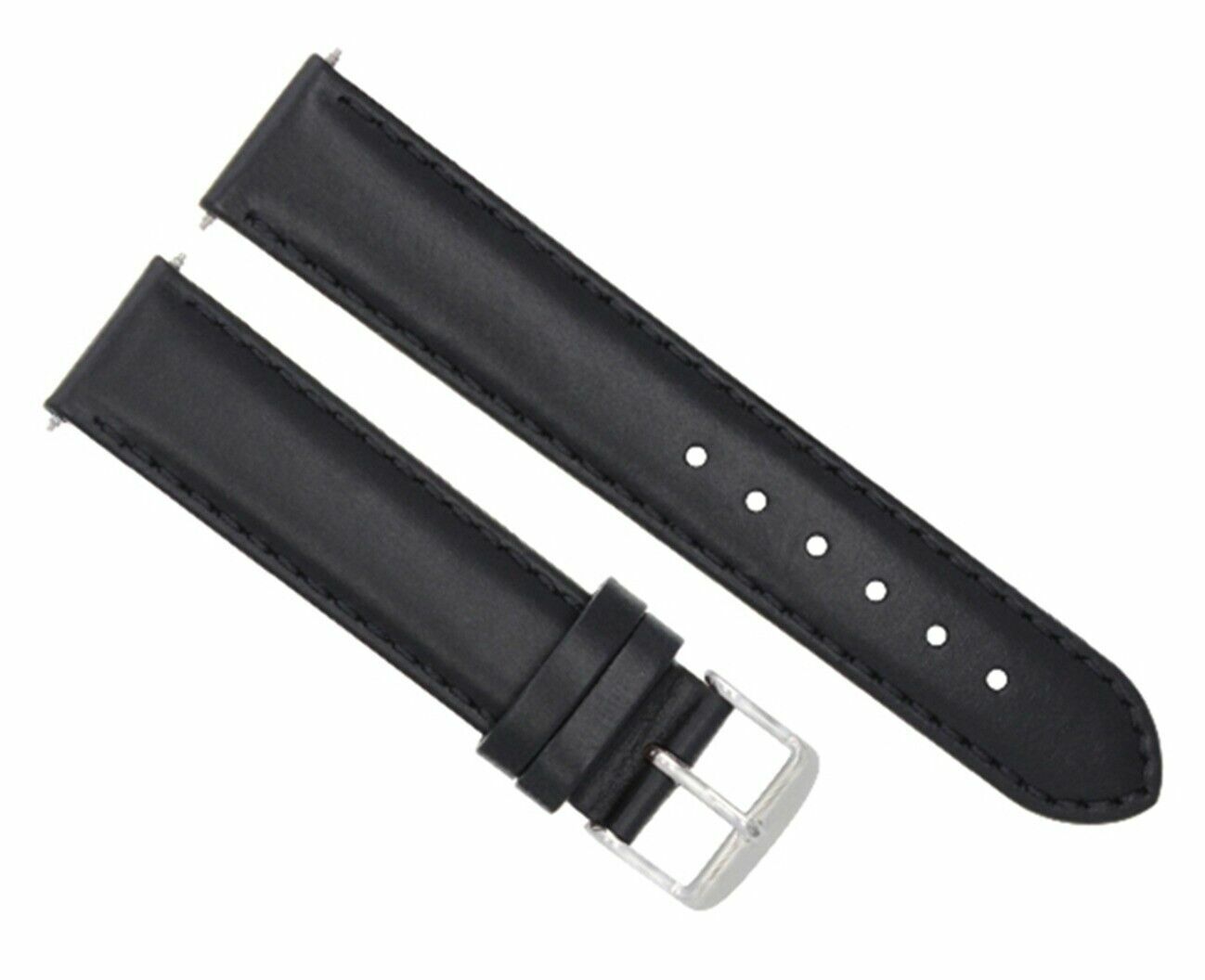 18MM SMOOTH LEATHER WATCH STRAP BAND FOR IWC PILOT PORTUGUESE TOP GUN BLACK