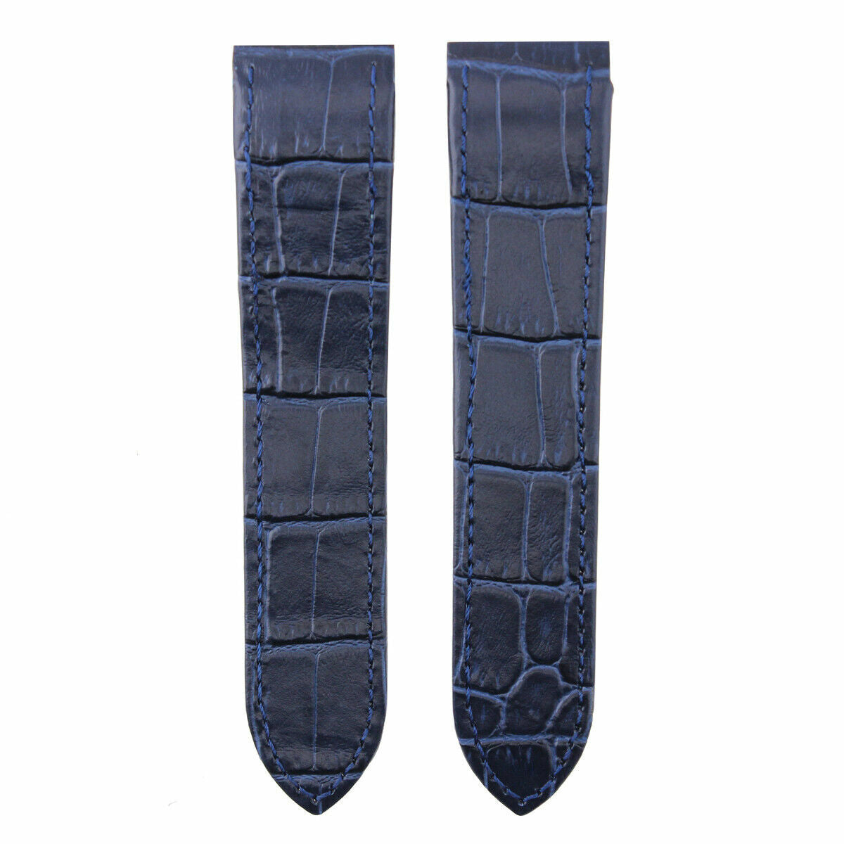 23MM LEATHER BAND STRAP ALLIGATOR GRAIN FOR 38MM CARTIER SANTOS 100 XLARGE BLUE