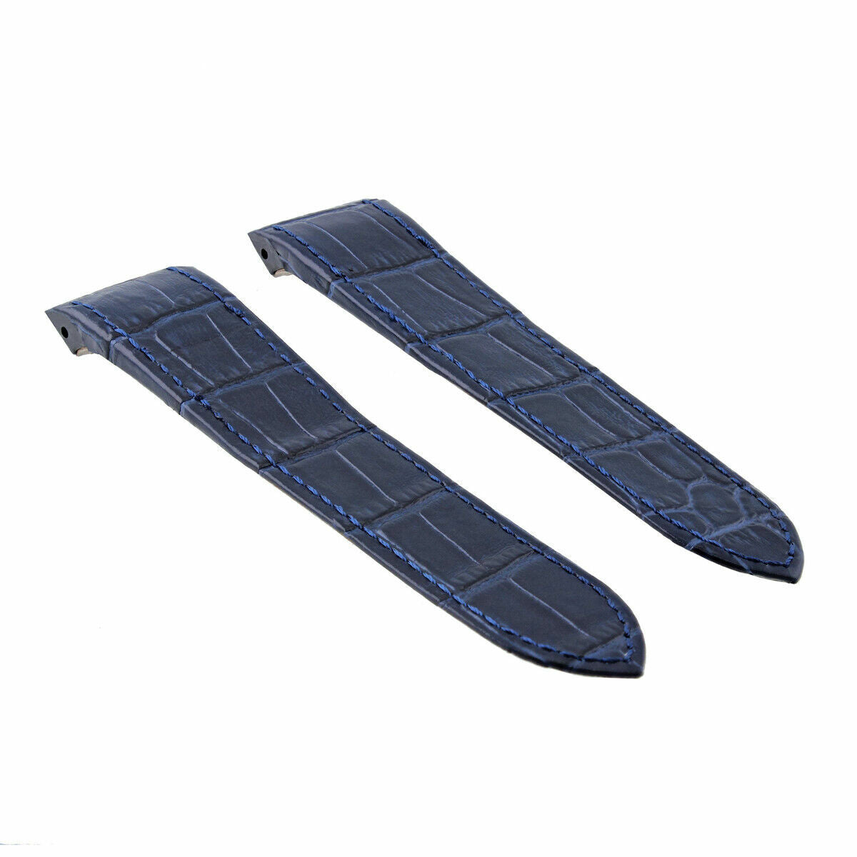 23MM LEATHER BAND STRAP ALLIGATOR GRAIN FOR 38MM CARTIER SANTOS 100 XLARGE BLUE