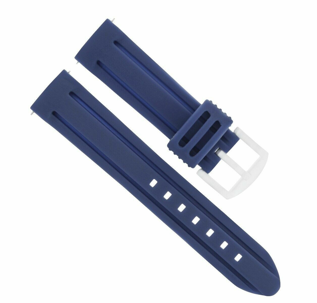 22MM RUBBER SILICONE WATCH BAND FOR 40MM PANERAI LUMINOR MARINA PAM 48 , 49 BLUE
