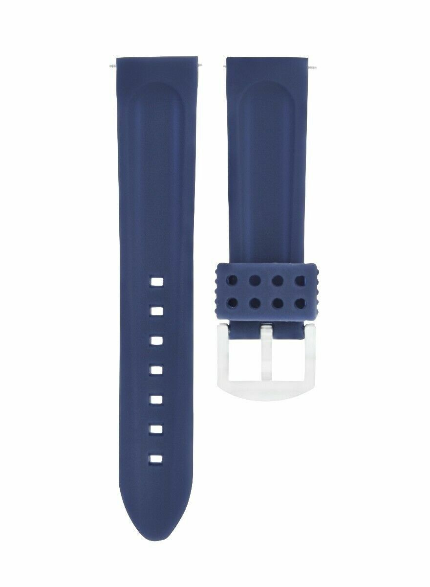 22MM RUBBER SILICONE WATCH BAND FOR 40MM PANERAI LUMINOR MARINA PAM 48 , 49 BLUE