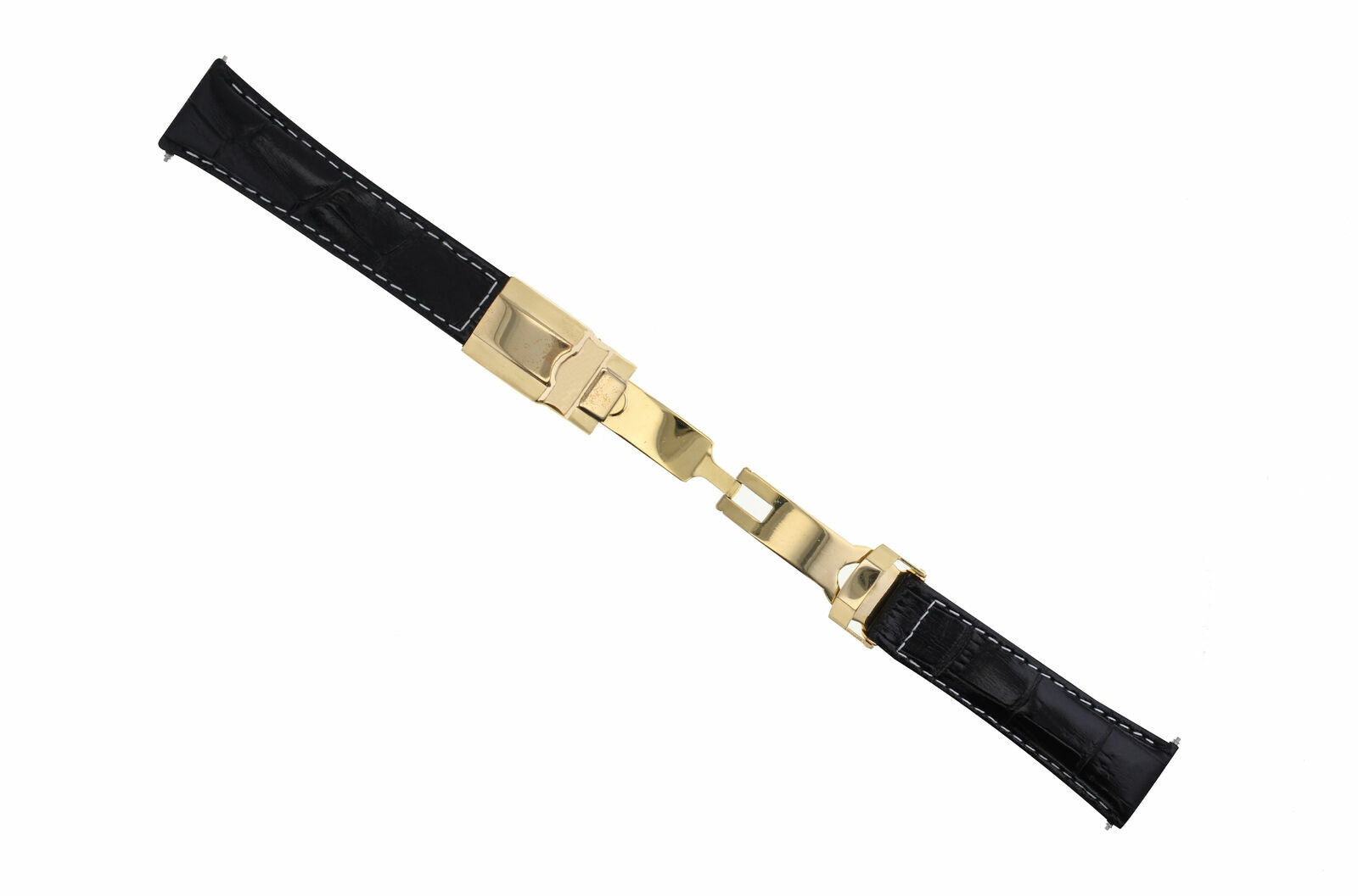 LEATHER STRAP FOR ROLEX DAYTONA 16518 16519 16520 BLACK WS REGULAR GOLD CLASP