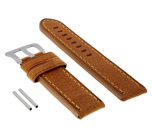 24MM LEATHER WATCH BAND STRAP FOR PAM 44MM PANERAI 90 104 177 112 PAM TAN ORANGE