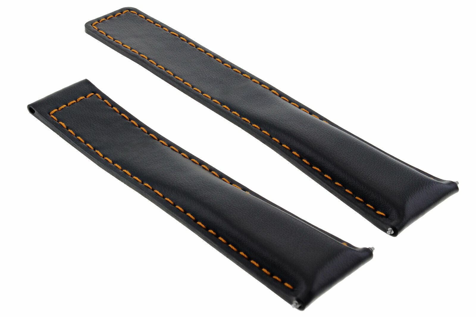 22MM LEATHER WATCH BAND SMOOTH STRAP FOR TAG HEUER CARRERA MONACO BLACK OS