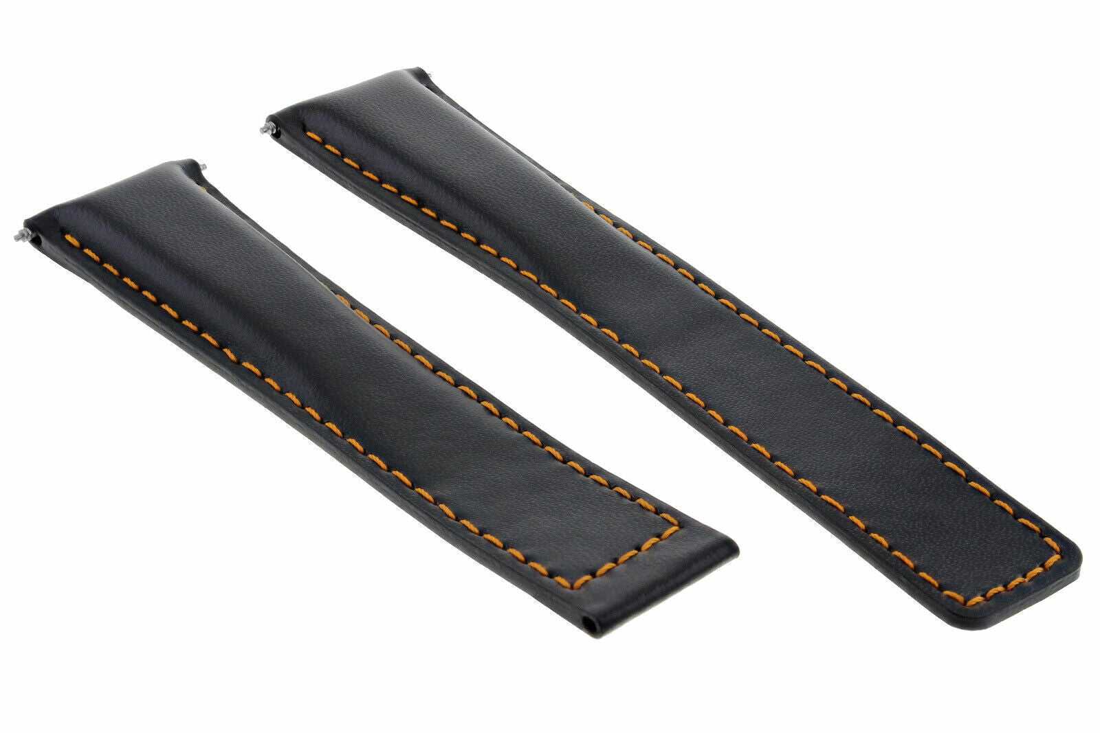22MM LEATHER WATCH BAND SMOOTH STRAP FOR TAG HEUER CARRERA MONACO BLACK OS