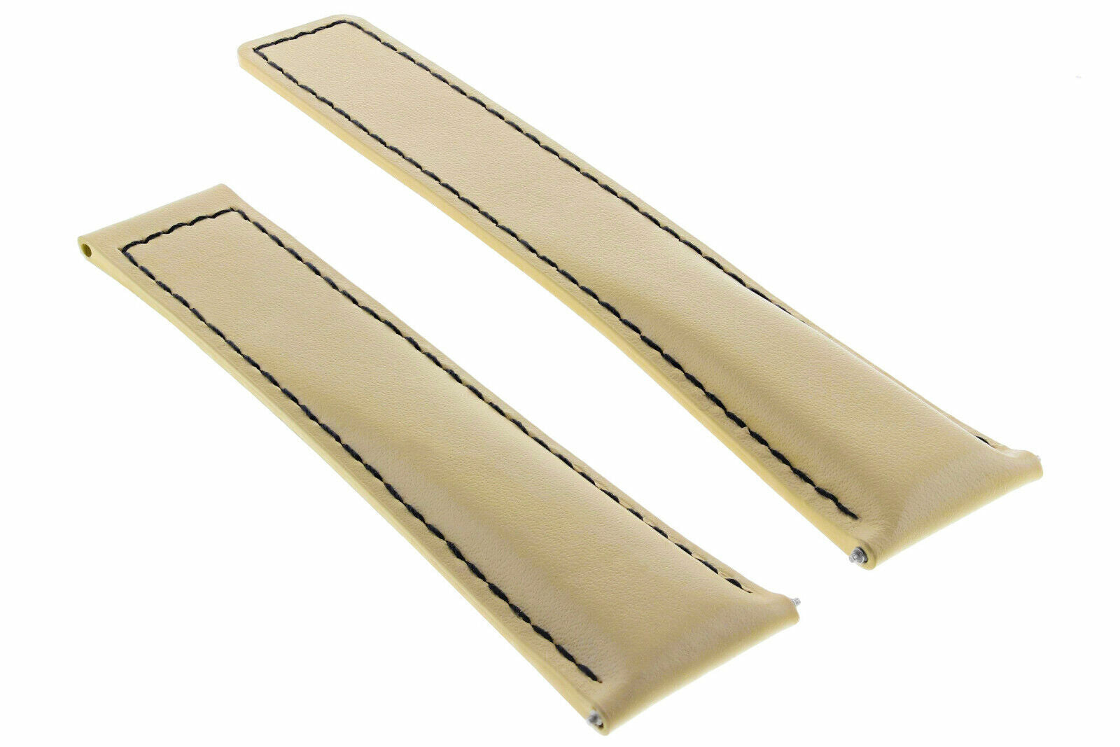 19MM LEATHER BAND STRAP FOR TAG HEUER CARRERA WAS2112 CALIBRE 6 BEIGE BLACK 5T