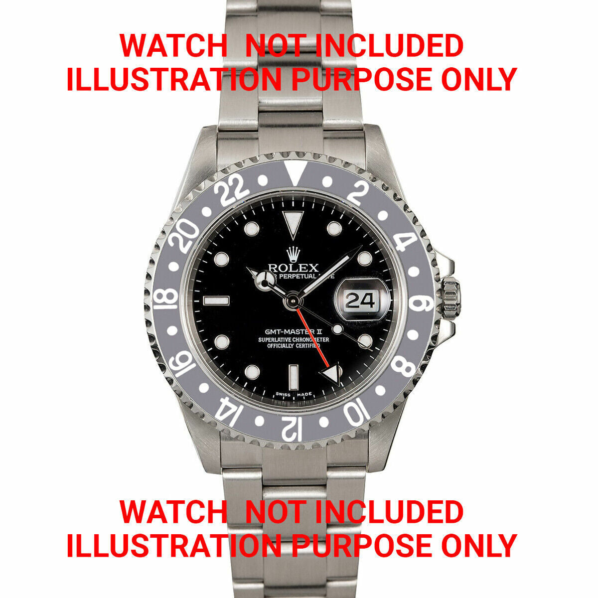 RETAINING RING BEZEL & INSERT FOR ROLEX GMT I II 16700 16710 16718 16760 GREY