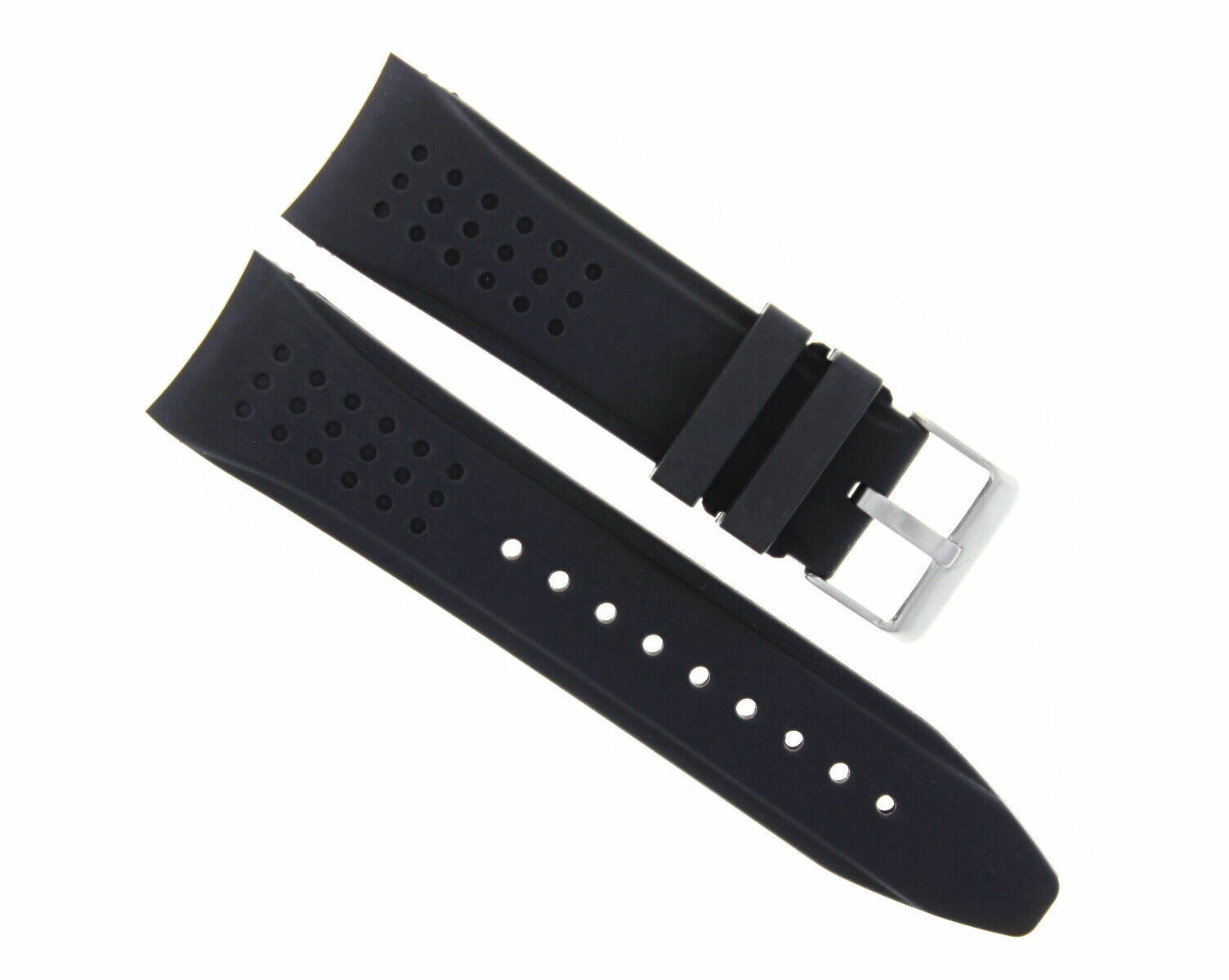 24MM RUBBER WATCH STRAP BAND FOR TAG HEUER CARRERA FORMULA F1 WATCH BLACK