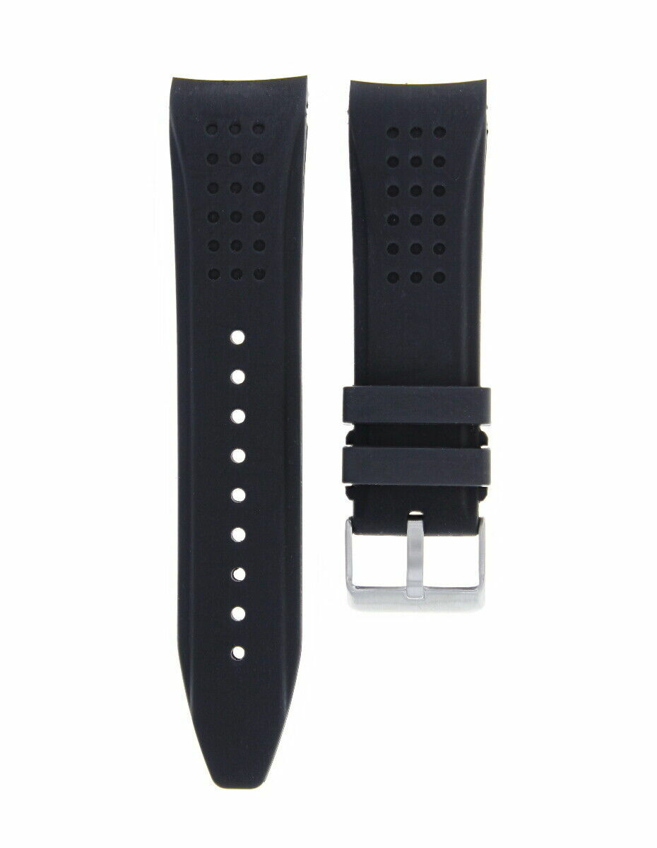 24MM RUBBER WATCH STRAP BAND FOR TAG HEUER CARRERA FORMULA F1 WATCH BLACK