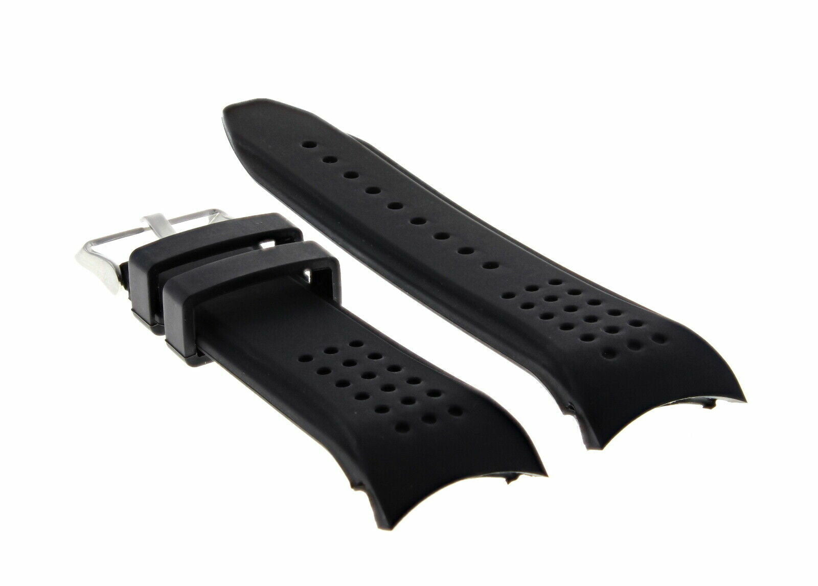 24MM RUBBER WATCH STRAP BAND FOR TAG HEUER CARRERA FORMULA F1 WATCH BLACK