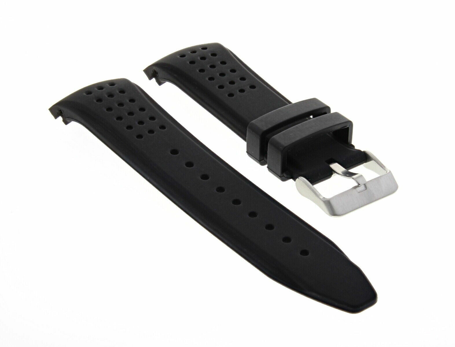 24MM RUBBER WATCH STRAP BAND FOR TAG HEUER CARRERA FORMULA F1 WATCH BLACK