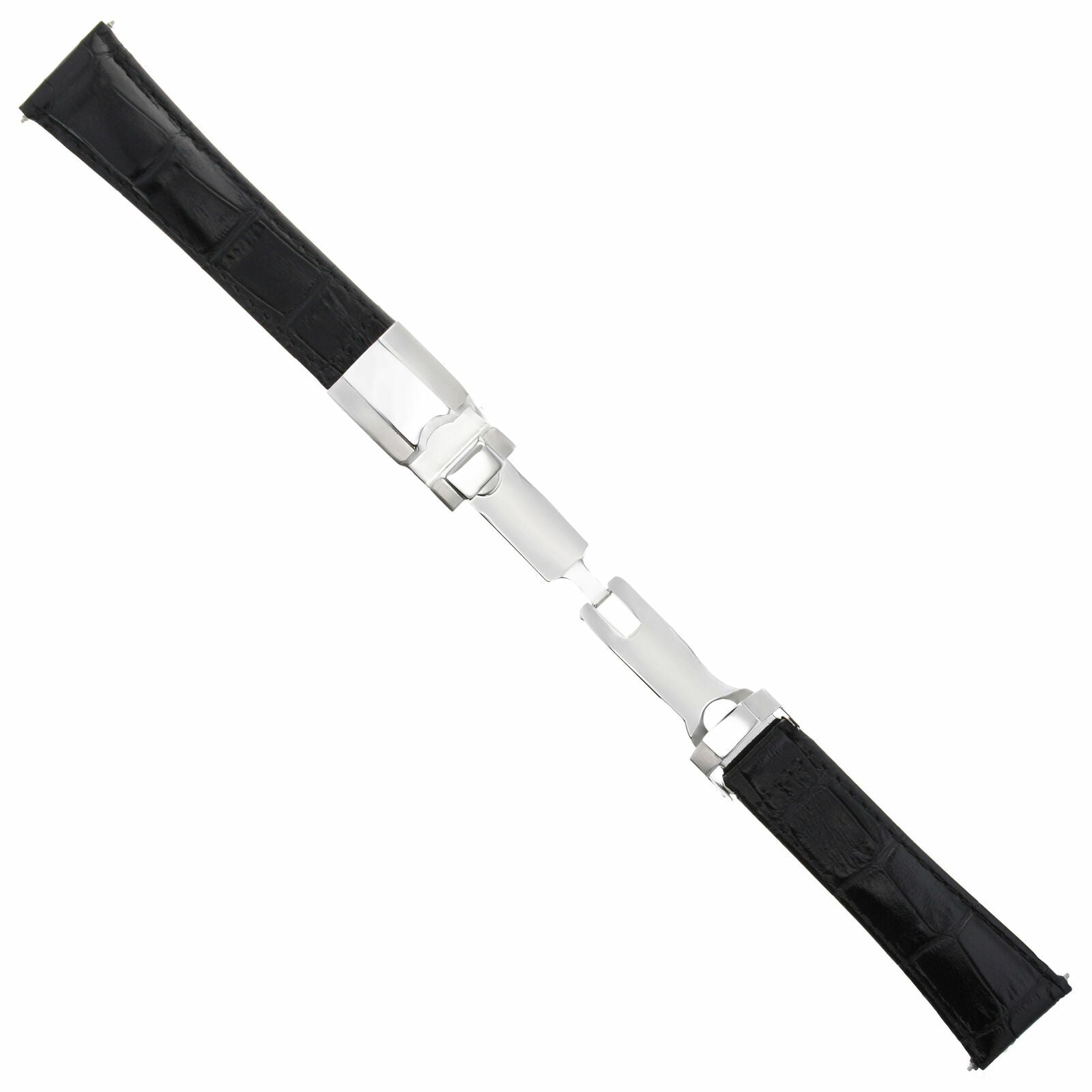 LEATHER STRAP FOR ROLEX DAYTONA 16518 16519 16523 116520 WATCH BLACK SHORT CLASP