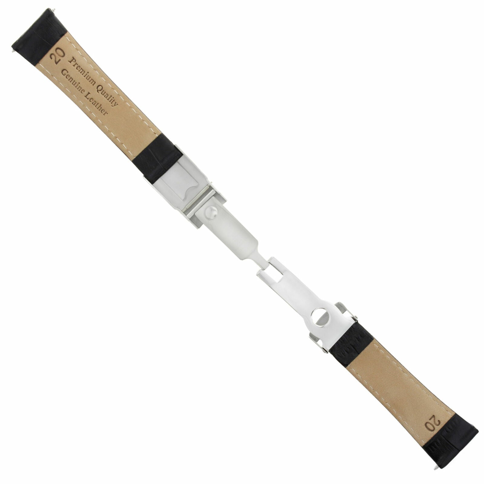 LEATHER STRAP FOR ROLEX DAYTONA 16518 16519 16523 116520 WATCH BLACK SHORT CLASP