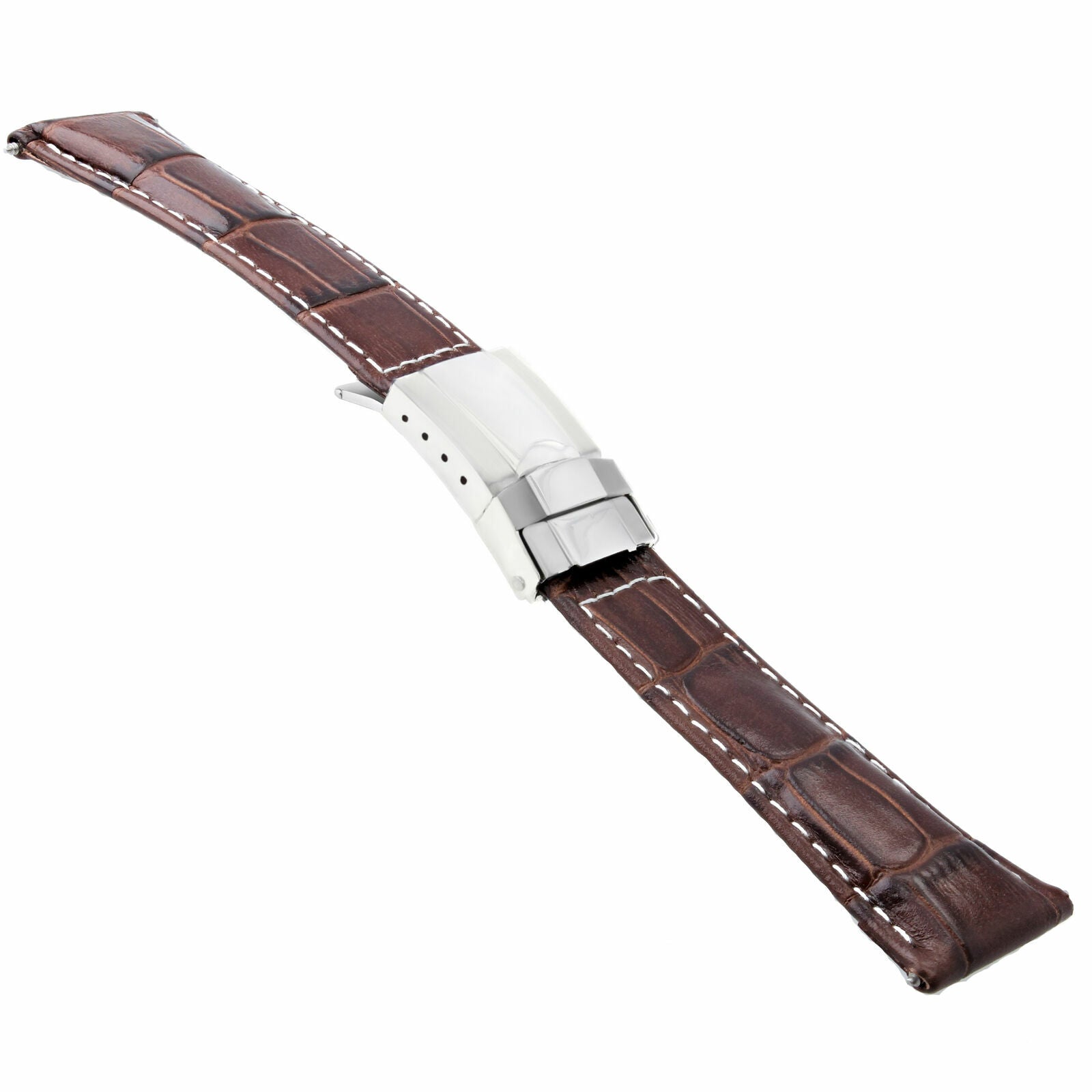 LEATHER STRAP FOR ROLEX DAYTONA 16519 116520 116523 L/BROWN WS REGULAR SS CLASP