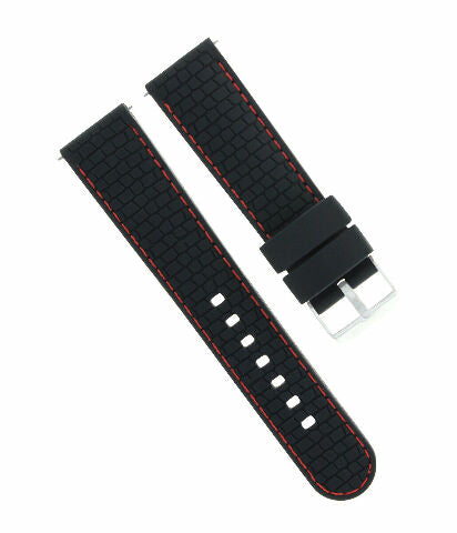 24MM SILICONE RUBBER DIVER WATCH STRAP BAND FIT FOR FERRARI WATCH BLACK RED STIT