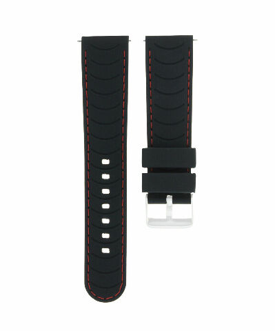 24MM SILICONE RUBBER DIVER WATCH STRAP BAND FIT FOR FERRARI WATCH BLACK RED STIT