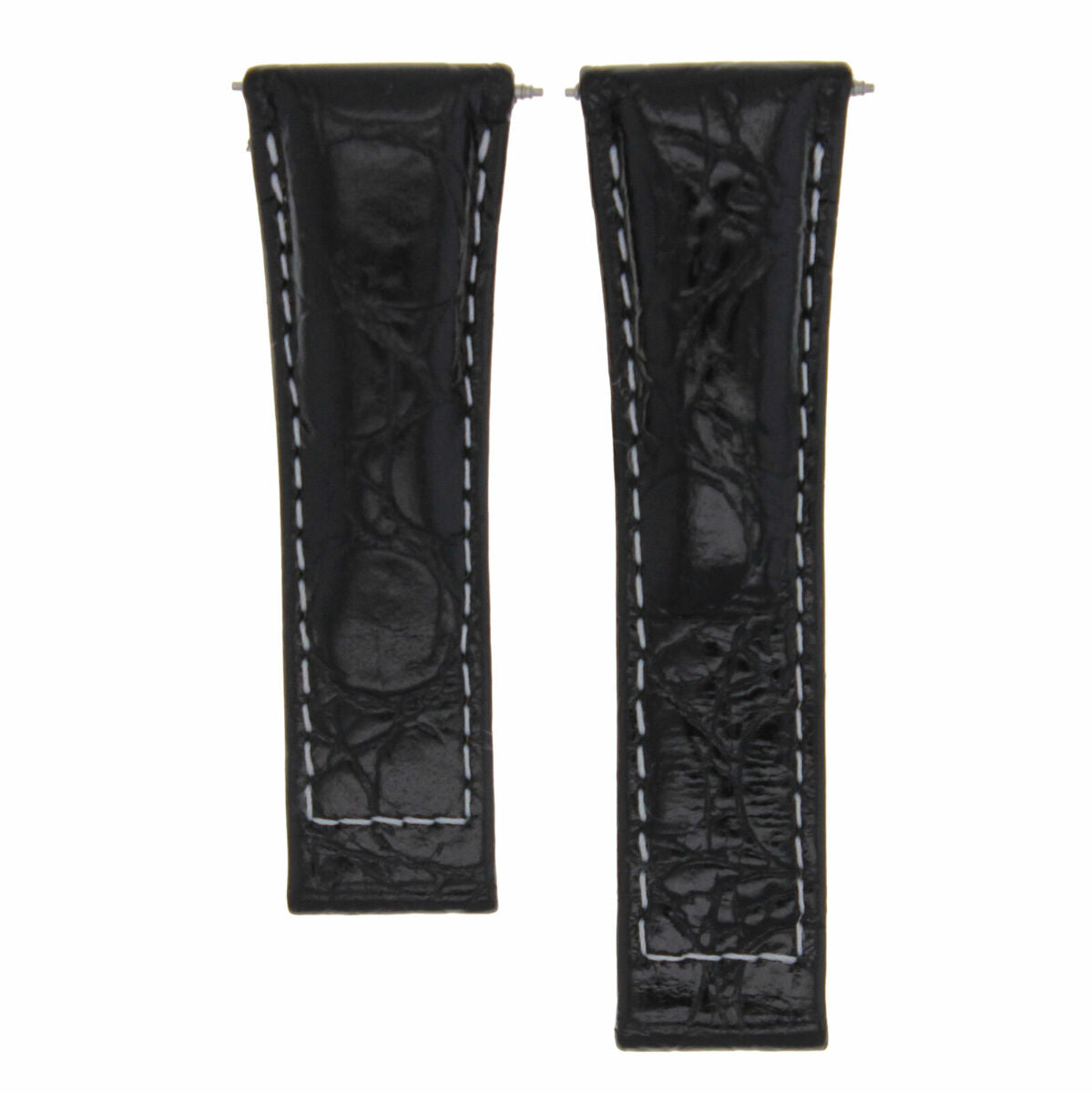 CROC LEATHER WATCH BAND STRAP FOR ROLEX DAYTONA 16519 16520 BLACK WS REGULAR