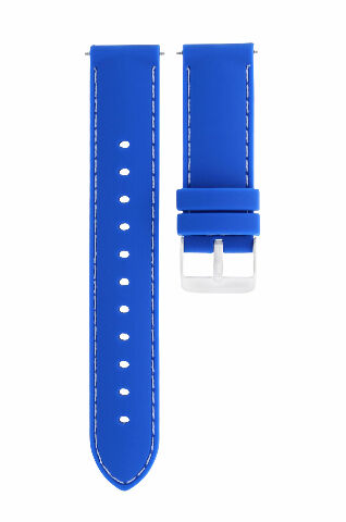 20MM SOFT RUBBER DIVER WATCH BAND STRAP FOR FERRARI WATCH BLUE WHITE STITCHING