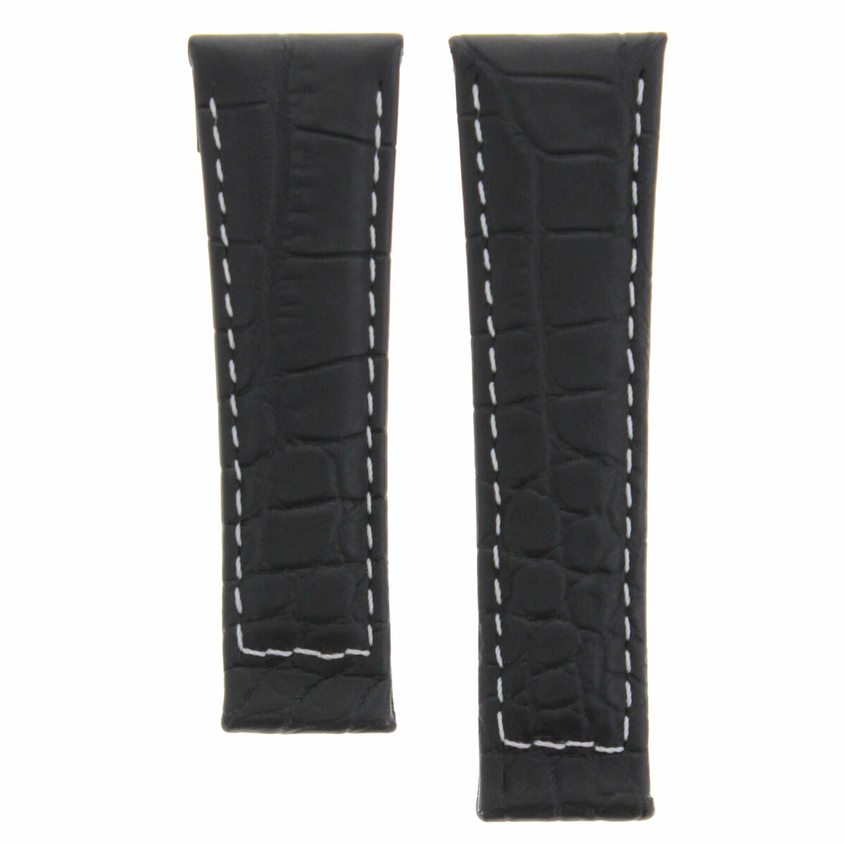 CROC LEATHER STRAP FOR ROLEX DAYTONA 16518 16519 16520 116520 BLACK WS #6D SHORT