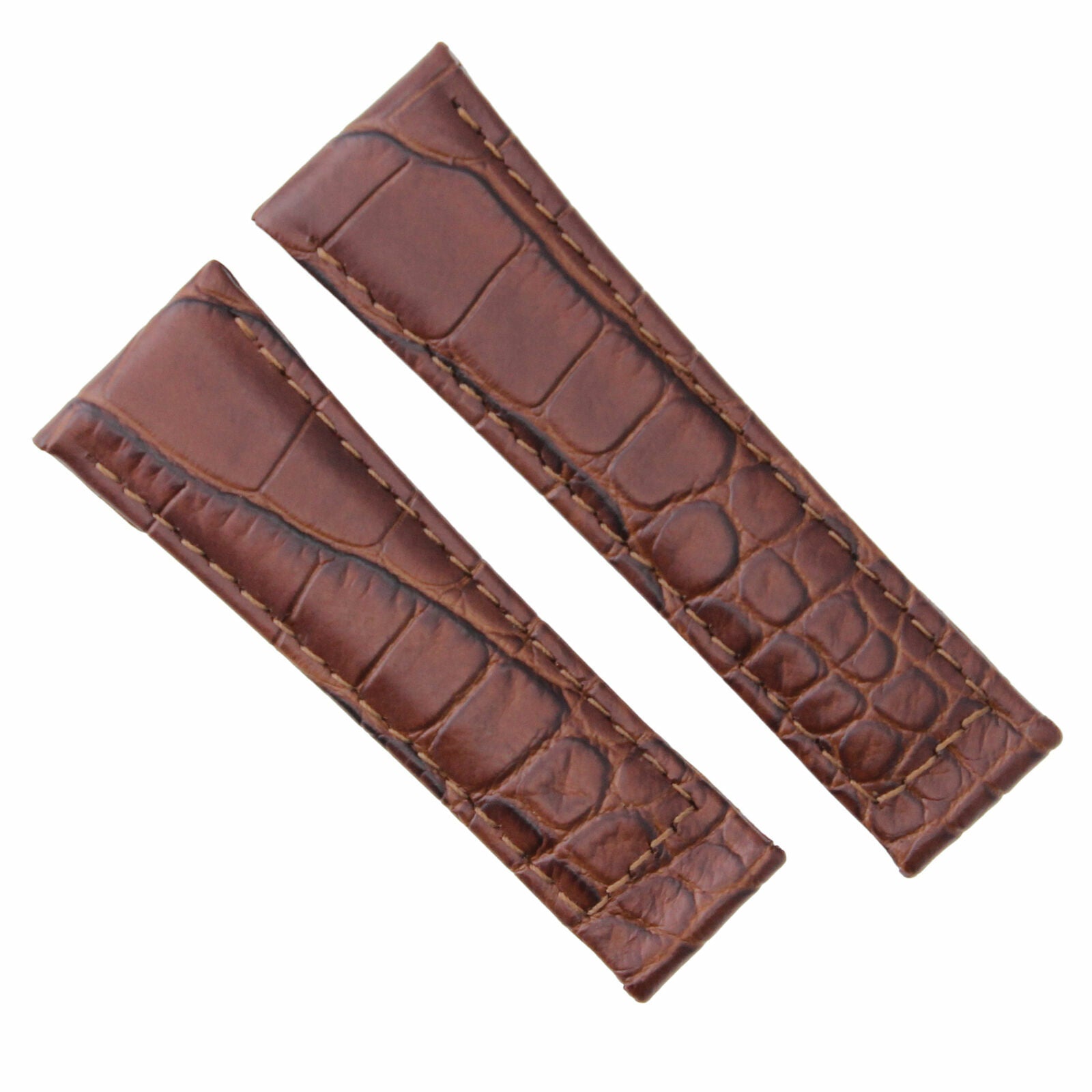 CROC LEATHER STRAP BAND FOR ROLEX DAYTONA 16519 116518 116520 116523 BROWN SHORT