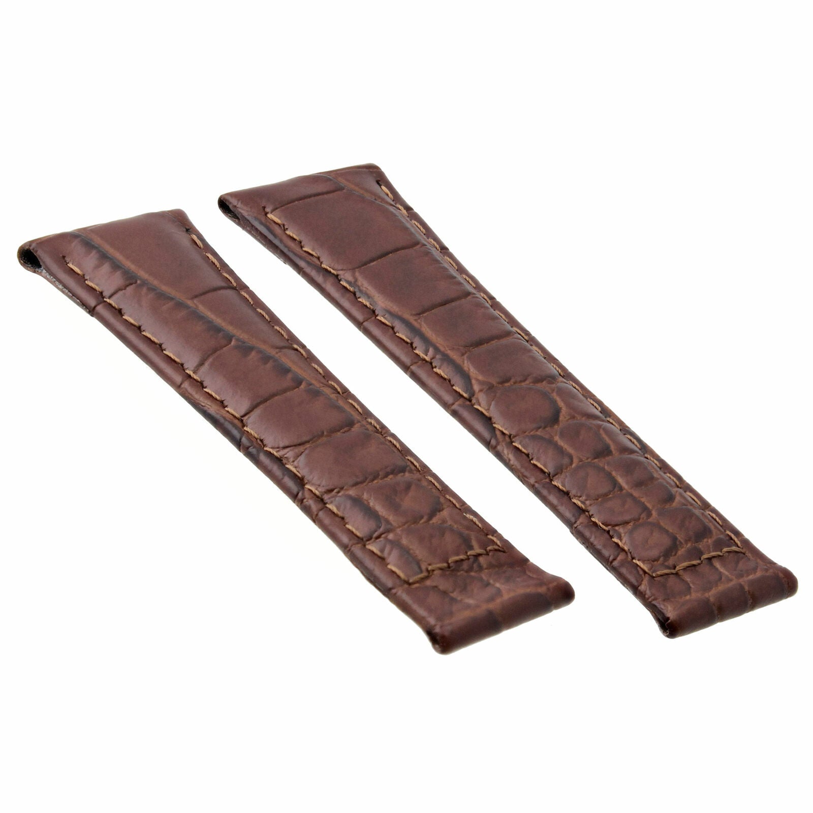 CROC LEATHER STRAP BAND FOR ROLEX DAYTONA 16519 116518 116520 116523 BROWN SHORT