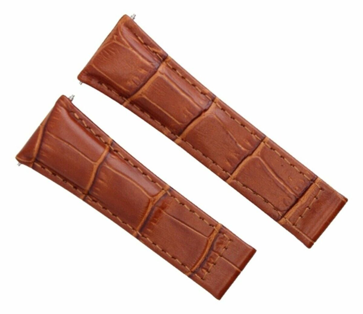 20MM LEATHER STRAP BAND FOR ROLEX DAYTONA WATCH 116520 COGNAC / TAN REGULAR