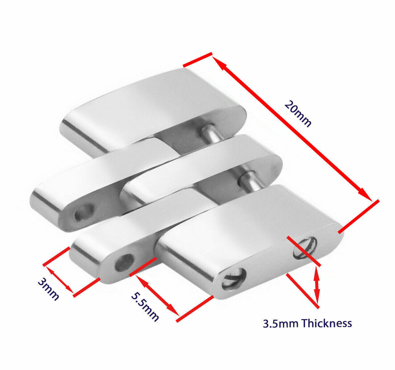 20MM LINK FOR WATCH BAND BREITLING NAVITIMER 45MM BENTLEY GTII A13365 6.5 SHINY
