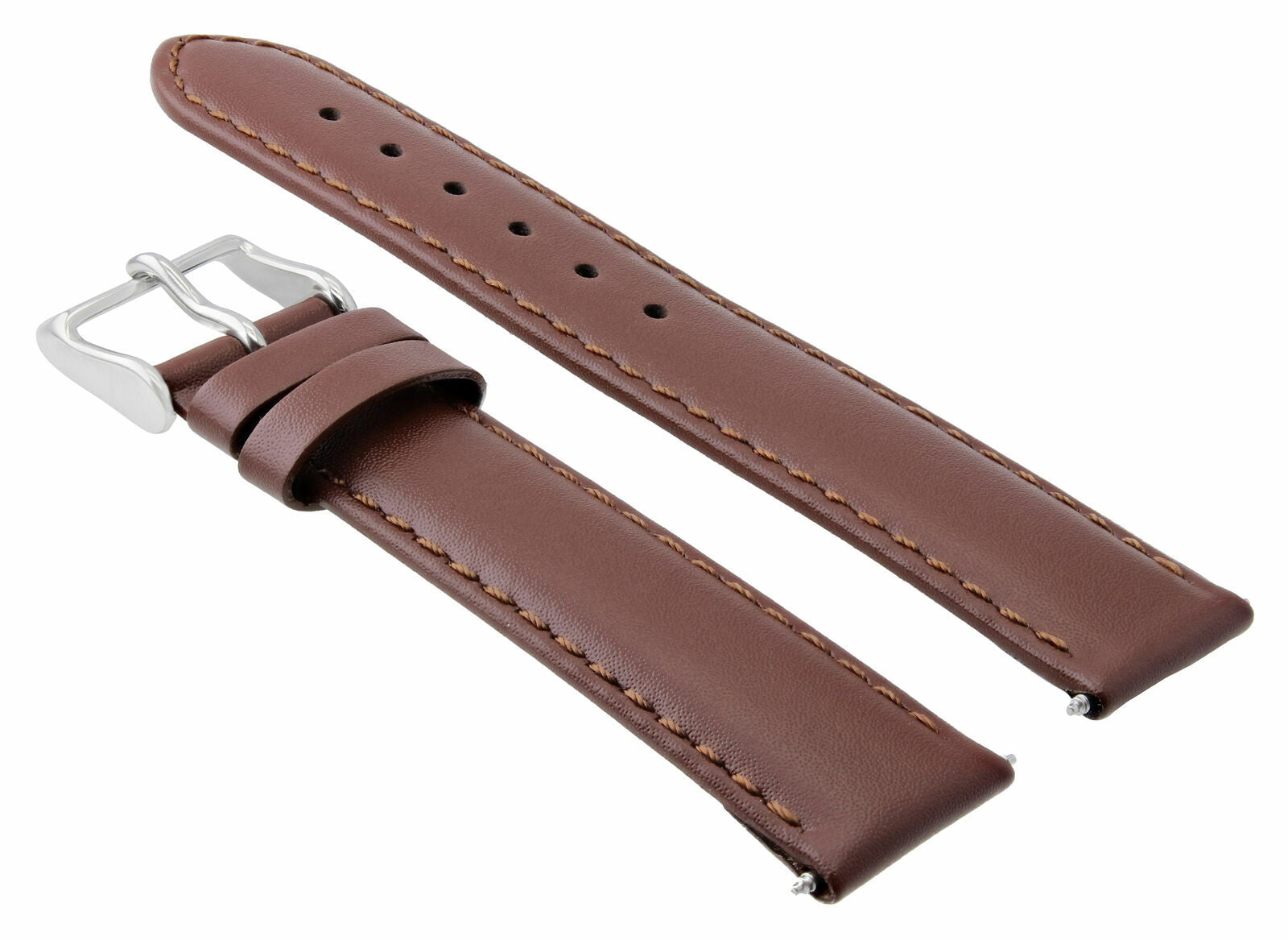 18MM SMOOTH LEATHER STRAP BAND FOR MEN TISSOT PRC QUICKSTER AUTO LIGHT BROWN