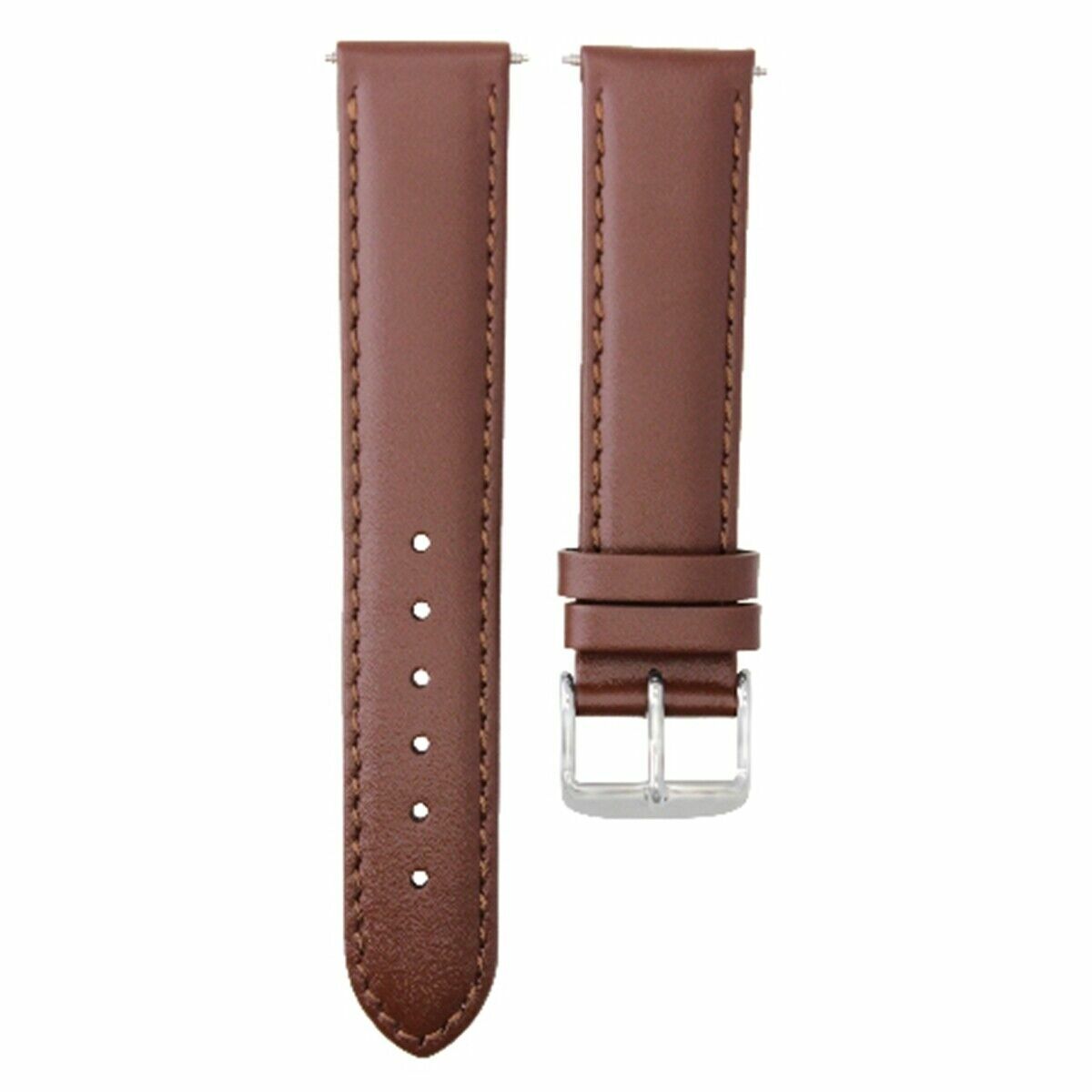 18MM SMOOTH LEATHER STRAP BAND FOR MEN TISSOT PRC QUICKSTER AUTO LIGHT BROWN