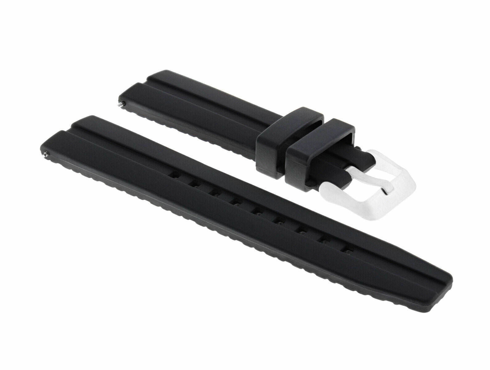 20MM SILICONE RUBBER DIVER BAND STRAP FOR TISSOT PRS516 PRC200 RACING BLACK