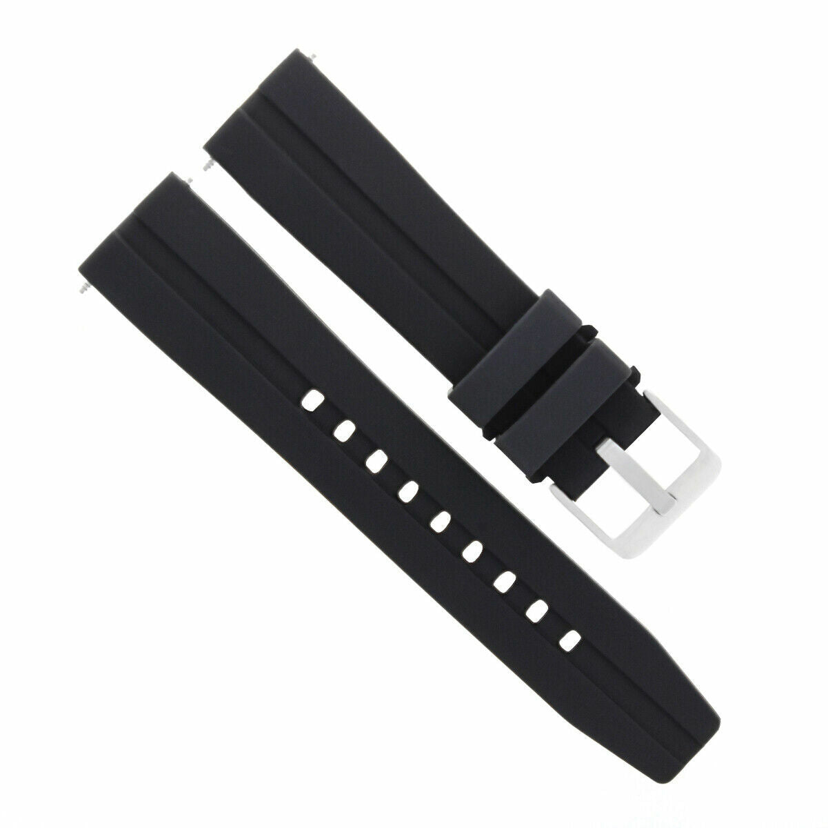 20MM SILICONE RUBBER DIVER BAND STRAP FOR TISSOT PRS516 PRC200 RACING BLACK