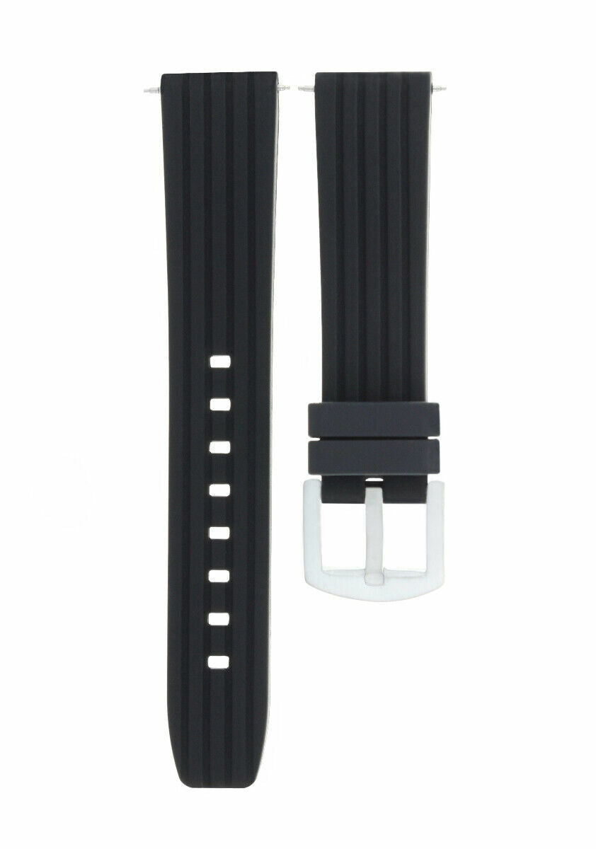 20MM SILICONE RUBBER DIVER BAND STRAP FOR BREITLING CHRONOMAT A13035 COLT BLACK